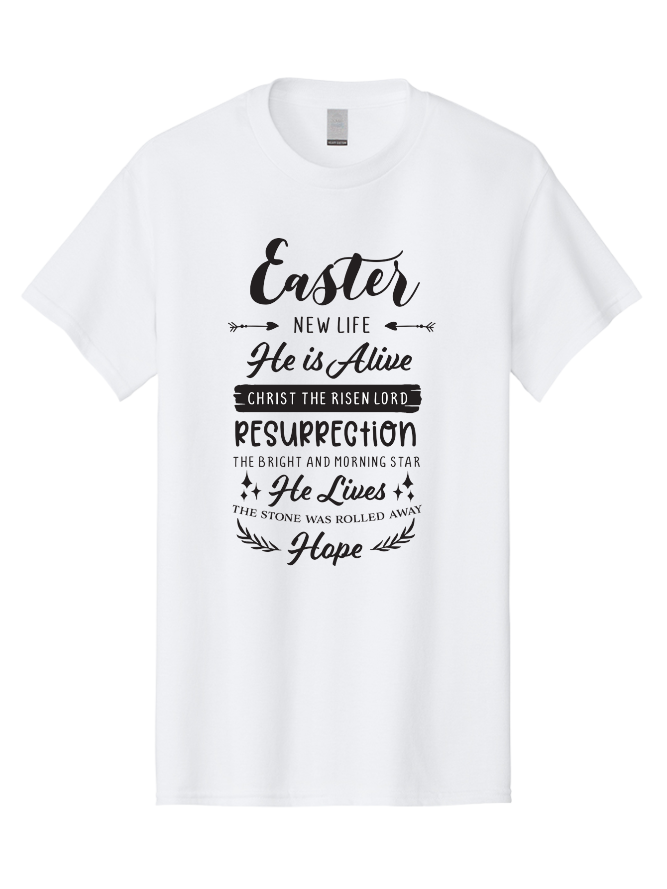 Easter Men'S Graphic Tee, 100% Cotton, Comfortable Casual Summer Wear, Machine Washable, Easter Message, He Is Alive, Christ The Risen Lord, Resurrection, New Life, Hope, Christian Faith, Biblical Scripture, Inspirational Quote, Aac678