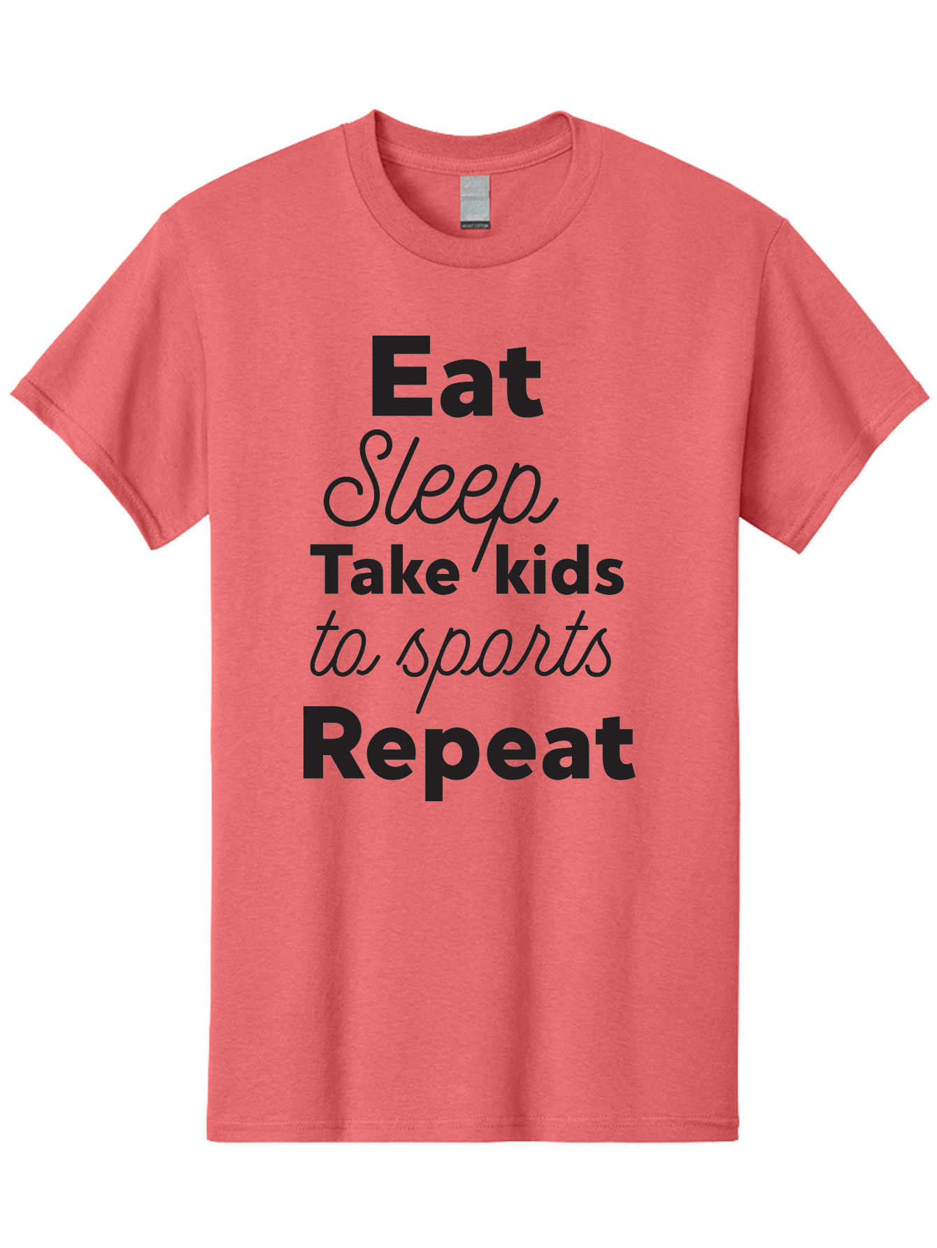 Eat-Sleep-Take-Kids-To-Sports-Repeat Men'S Graphic Tee, 100% Cotton, Comfortable Casual Summer Wear, Machine Washable, Busy Parents, Parenting Life, Family Activities, Kids Sports, Daily Routine, Parenting Humor, Eat Sleep Repeat Aac682