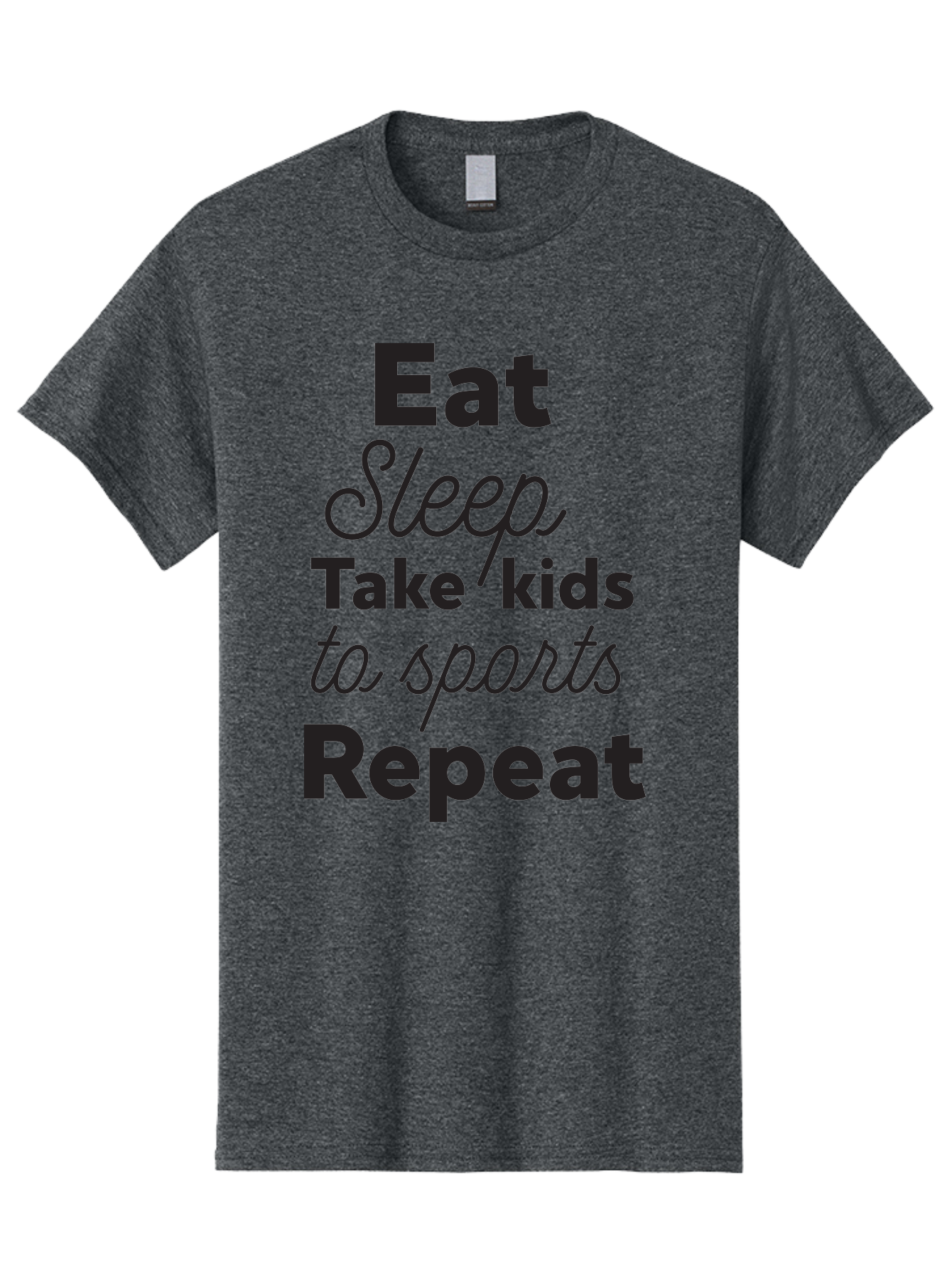 Eat-Sleep-Take-Kids-To-Sports-Repeat Men'S Graphic Tee, 100% Cotton, Comfortable Casual Summer Wear, Machine Washable, Busy Parents, Parenting Life, Family Activities, Kids Sports, Daily Routine, Parenting Humor, Eat Sleep Repeat Aac682
