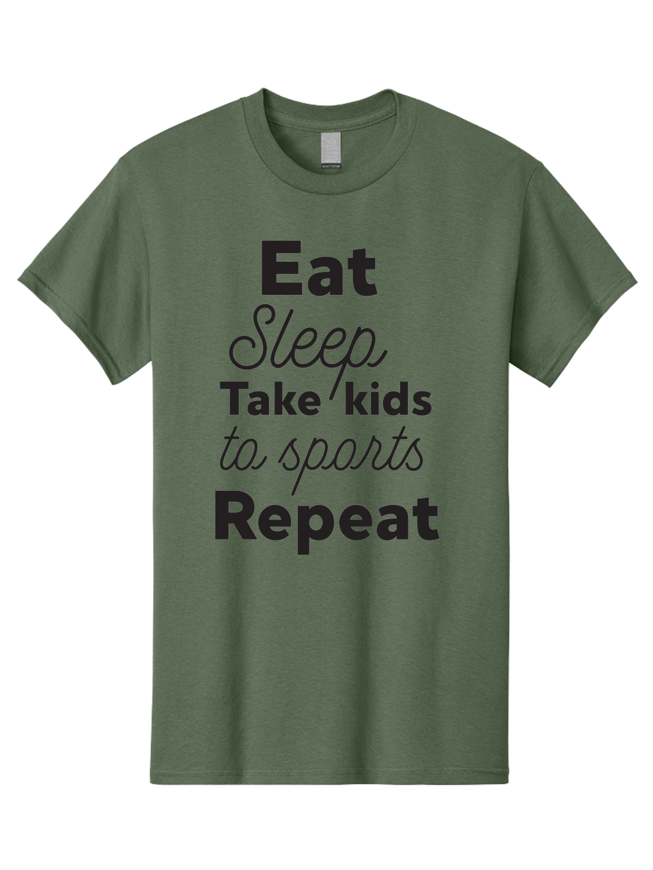 Eat-Sleep-Take-Kids-To-Sports-Repeat Men'S Graphic Tee, 100% Cotton, Comfortable Casual Summer Wear, Machine Washable, Busy Parents, Parenting Life, Family Activities, Kids Sports, Daily Routine, Parenting Humor, Eat Sleep Repeat Aac682