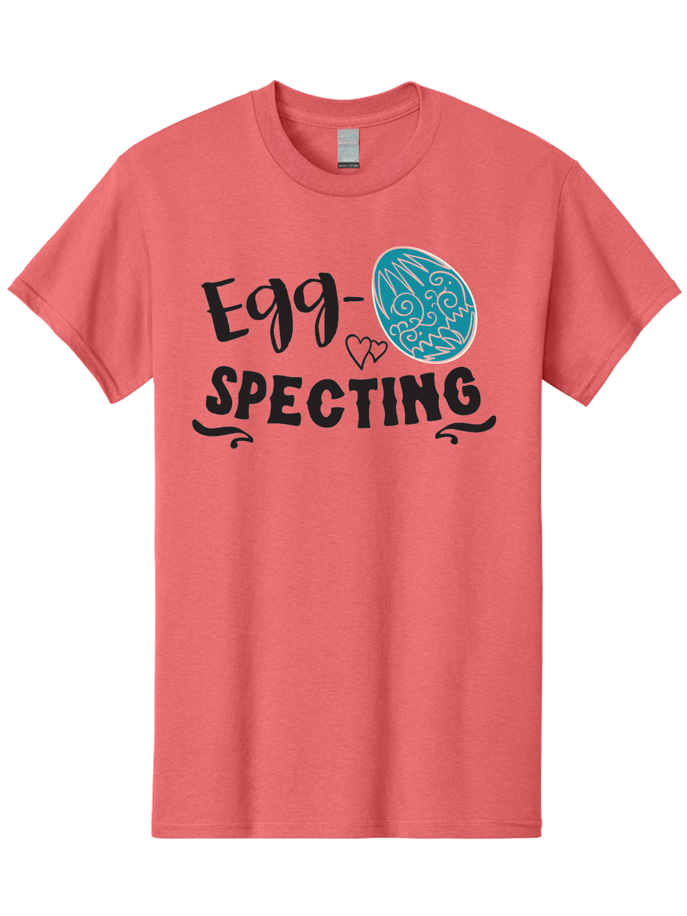Egg-Specting Men'S Graphic Tee, 100% Cotton, Comfortable Casual Summer Wear, Machine Washable, Easter Egg, Egg Expecting, Cute Designs, Playful Graphics, Decorative Egg, Heart Symbol, Easter Theme, Spring Vibes, Baby Announcement Aac683