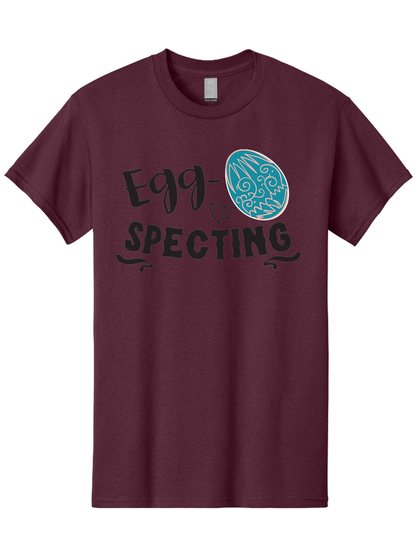 Egg-Specting Men'S Graphic Tee, 100% Cotton, Comfortable Casual Summer Wear, Machine Washable, Easter Egg, Egg Expecting, Cute Designs, Playful Graphics, Decorative Egg, Heart Symbol, Easter Theme, Spring Vibes, Baby Announcement Aac683