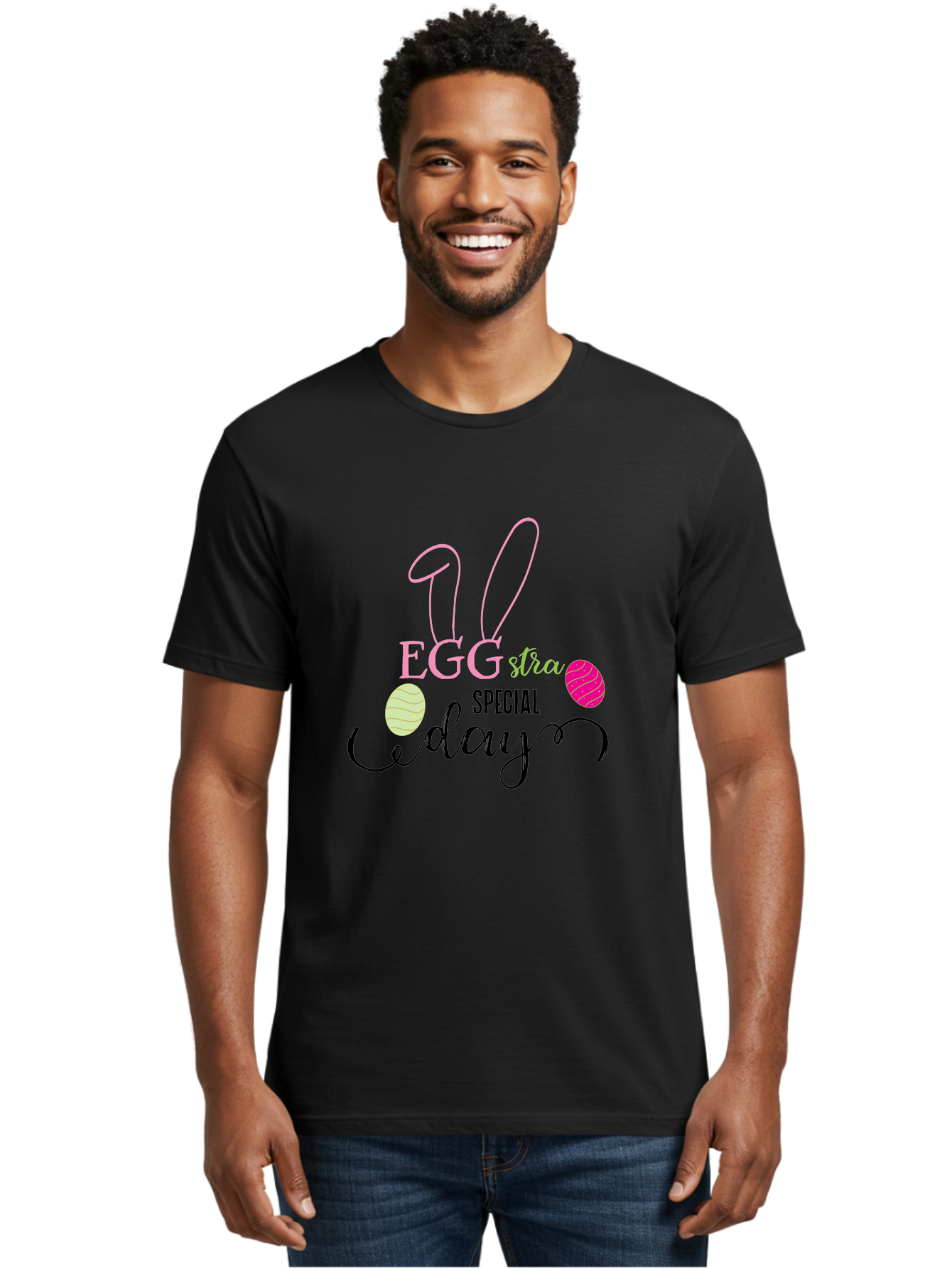 Eggstra-Special-Day Men'S Graphic Tee, 100% Cotton, Comfortable Casual Summer Wear, Machine Washable, Easter Eggs, Bunny Ears, Easter Celebration, Springtime Festivities, Holiday Graphics, Easter-Themed Decor, Festive Eggs, Easter Egg Hunt Aac684