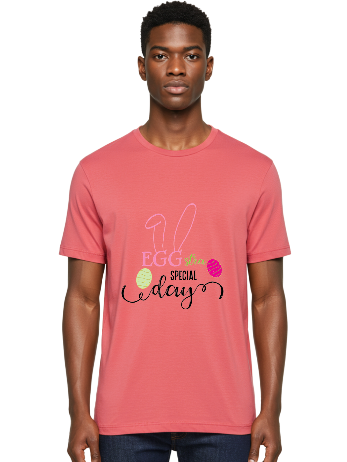 Eggstra-Special-Day Men'S Graphic Tee, 100% Cotton, Comfortable Casual Summer Wear, Machine Washable, Easter Eggs, Bunny Ears, Easter Celebration, Springtime Festivities, Holiday Graphics, Easter-Themed Decor, Festive Eggs, Easter Egg Hunt Aac684