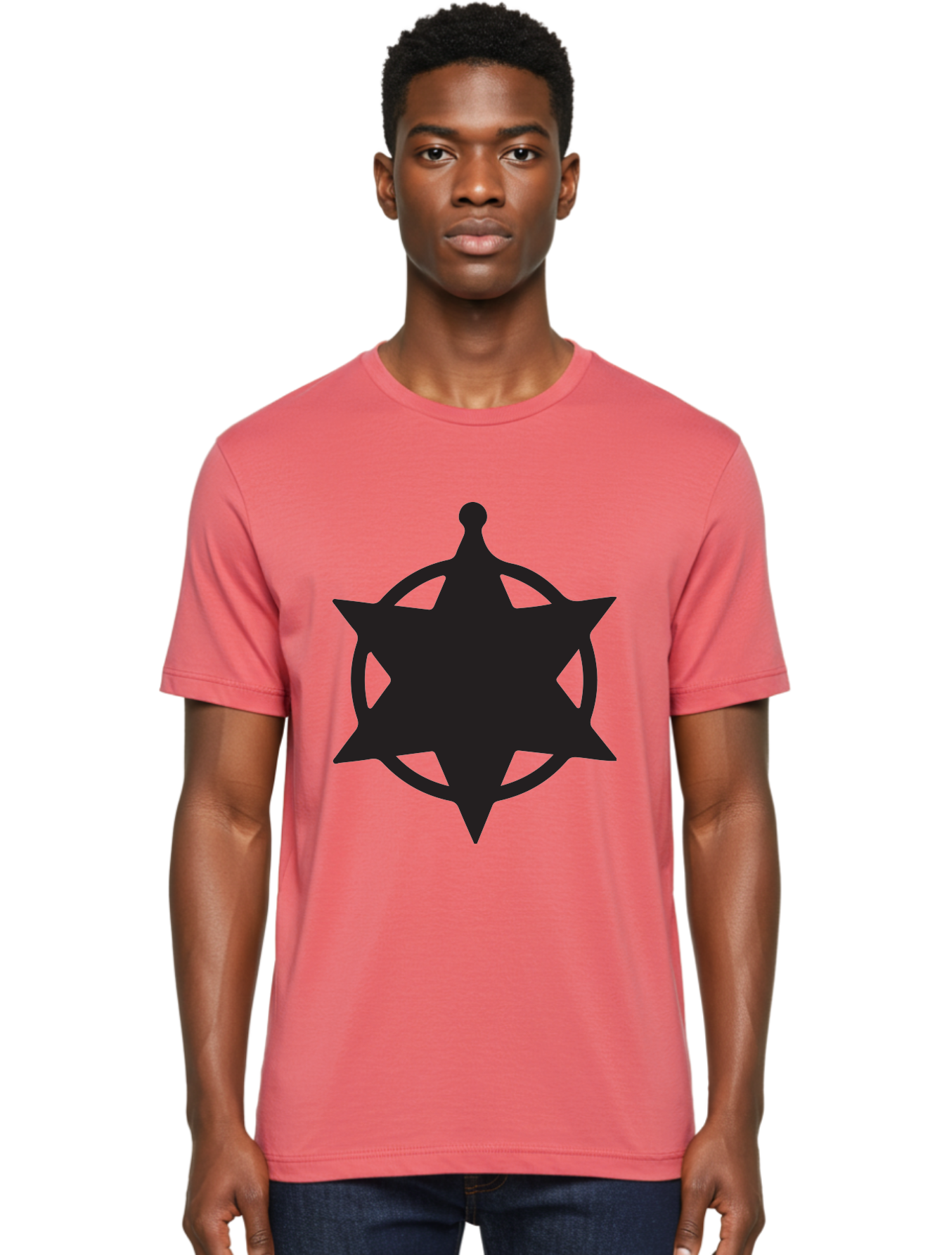 Eight-Pointed-Star-Symbol Men'S Graphic Tee, 100% Cotton, Comfortable Casual Summer Wear, Machine Washable, Chaos Symbol, Chaos Star, Eight Pointed Star, Occult Symbol, Pagan Symbol, Mystical Emblem, Abstract Art, Symbolic Representation Aac685