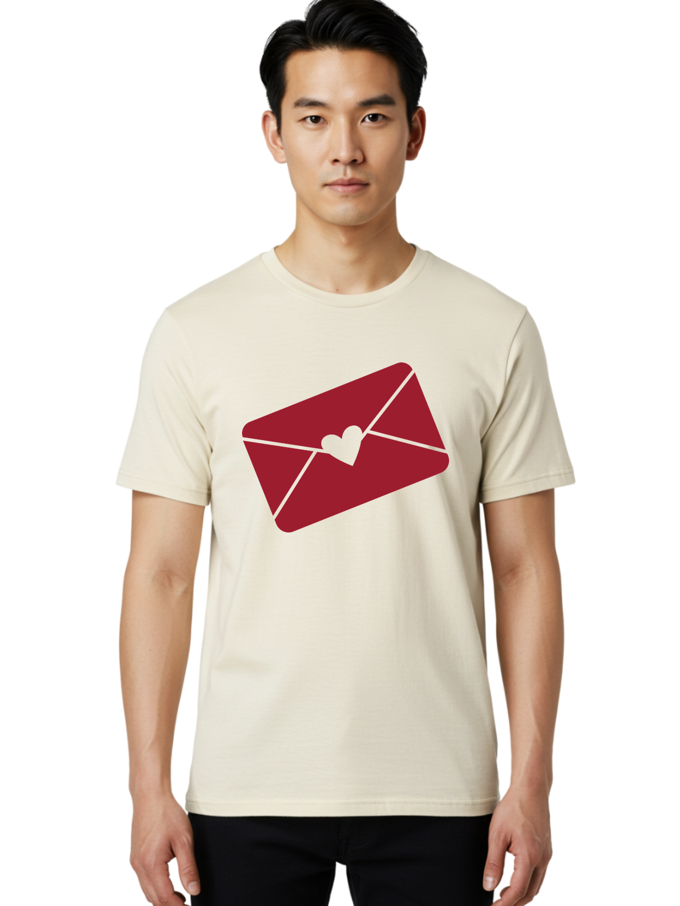 Envelope-With-Heart-1 Men'S Graphic Tee, 100% Cotton, Comfortable Casual Summer Wear, Machine Washable, Love Letter, Romantic Gesture, Heartfelt Message, Envelope Icon, Sealed With Love, Heartfelt Symbol, Affectionate Gesture, Loving Note Aac688