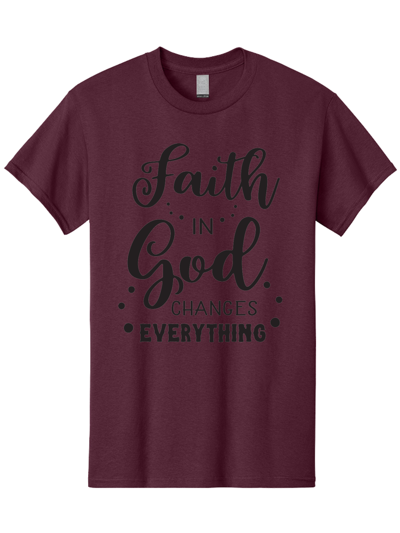 Faith-In-God-Changes-Everything Men'S Graphic Tee, 100% Cotton, Comfortable Casual Summer Wear, Machine Washable, Faith In God, Inspirational Quote, Spiritual Motivation, Positive Affirmation, Uplifting Message, Motivational Poster, Aac702