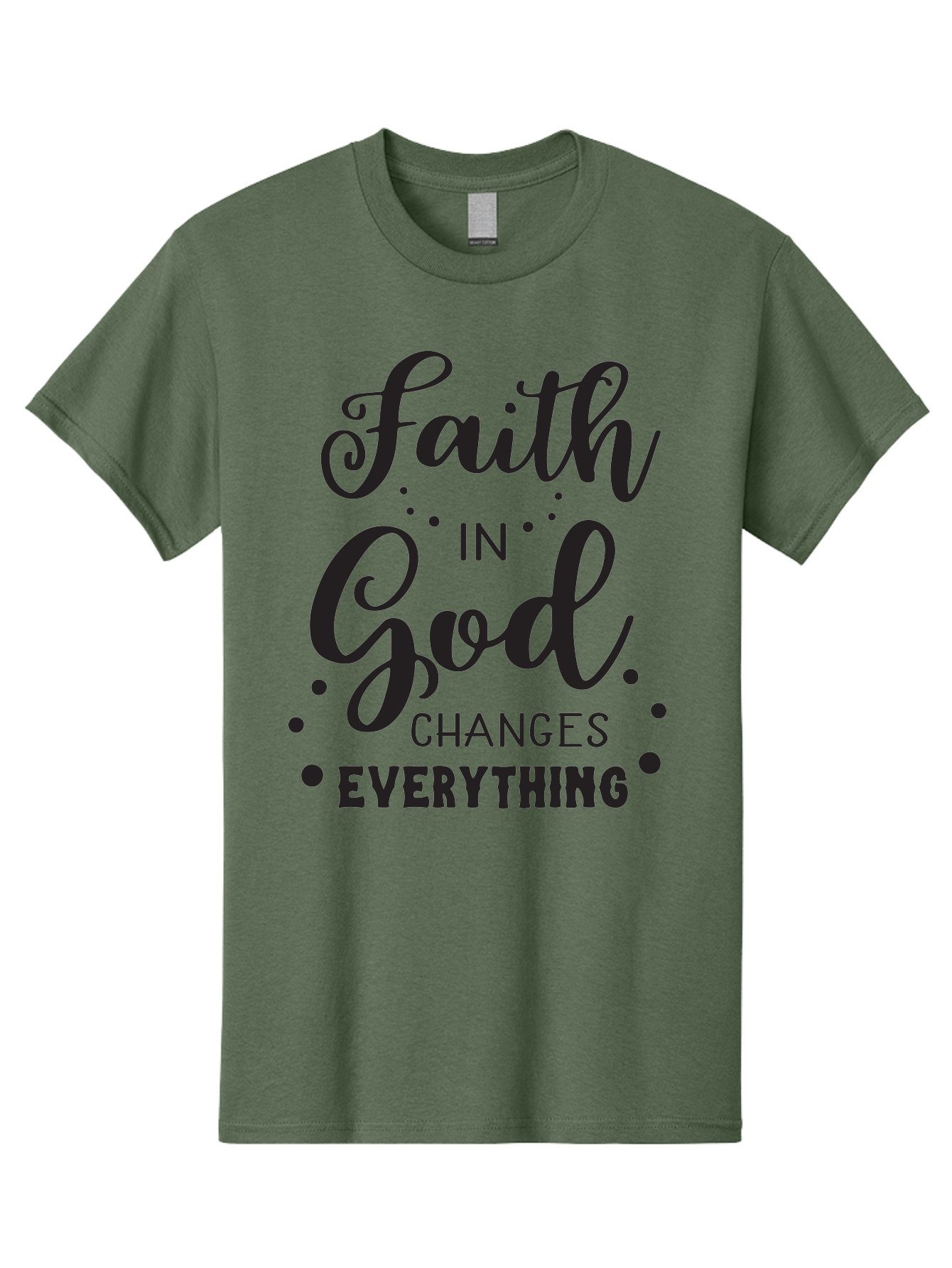 Faith-In-God-Changes-Everything Men'S Graphic Tee, 100% Cotton, Comfortable Casual Summer Wear, Machine Washable, Faith In God, Inspirational Quote, Spiritual Motivation, Positive Affirmation, Uplifting Message, Motivational Poster, Aac702