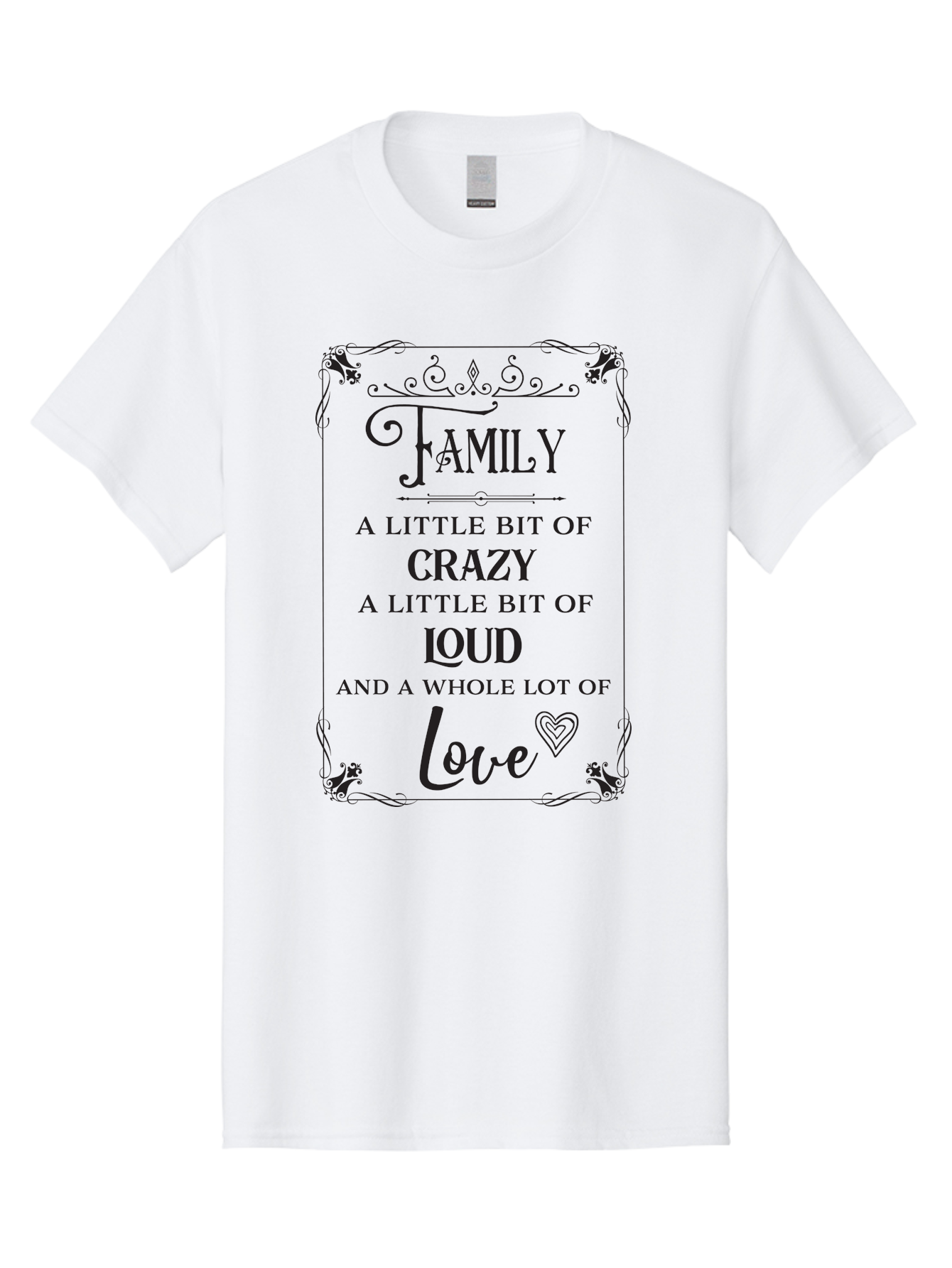 Family-A-Little-Bit-Of-Crazy Men'S Graphic Tee, 100% Cotton, Comfortable Casual Summer Wear, Machine Washable, Family Love, Crazy Family, Loud Family, Family Quotes, Love Quotes, Heartwarming Sayings, Family Values, Family Bonding Aac705