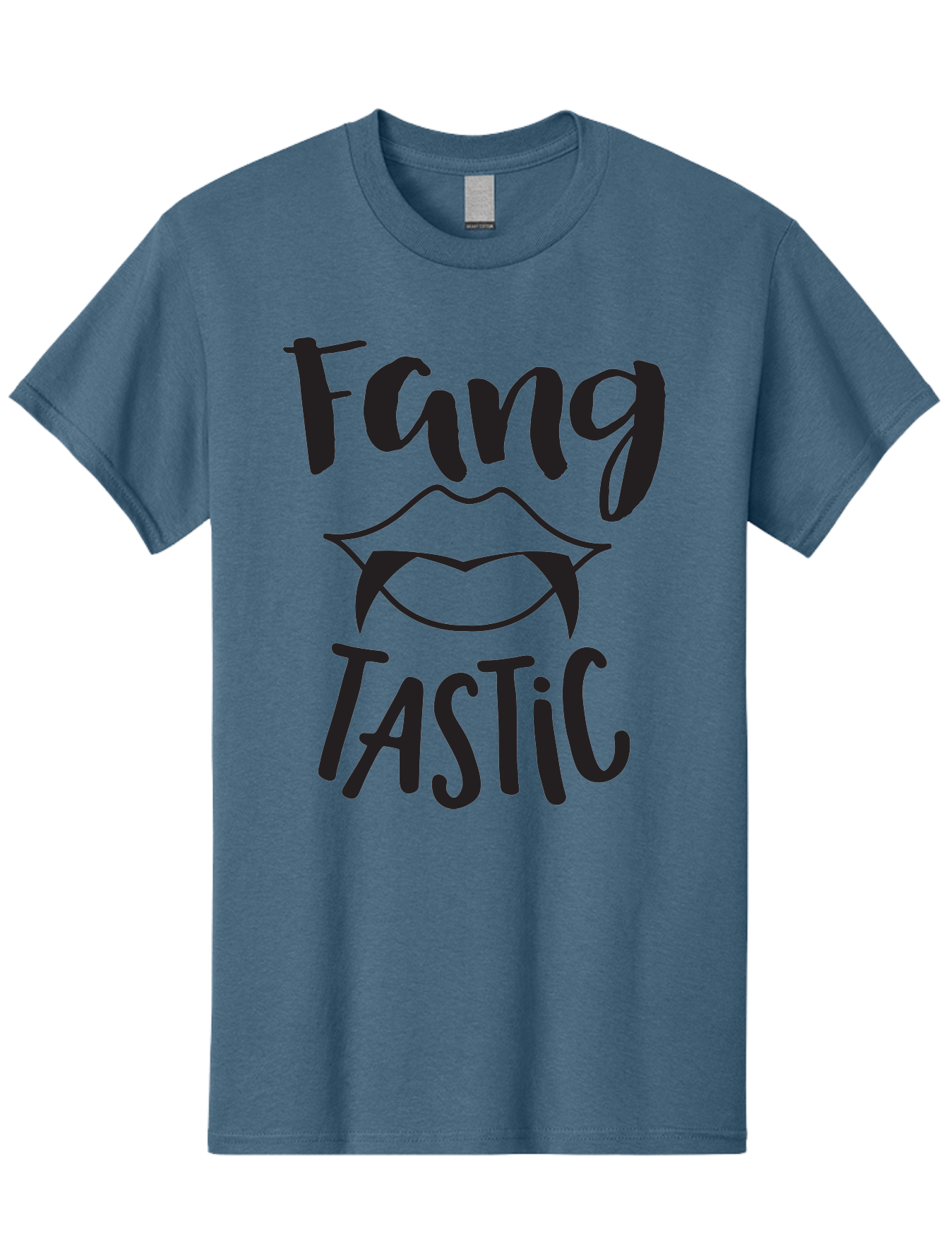 Fang-Tastic Men'S Graphic Tee, 100% Cotton, Comfortable Casual Summer Wear, Machine Washable, Vampire Fangs, Dark Humor, Fang Tastic, Gothic Style, Spooky Chic, Vampire-Inspired, Edgy Fashion, Bold Graphics, Playful Typography Aac706