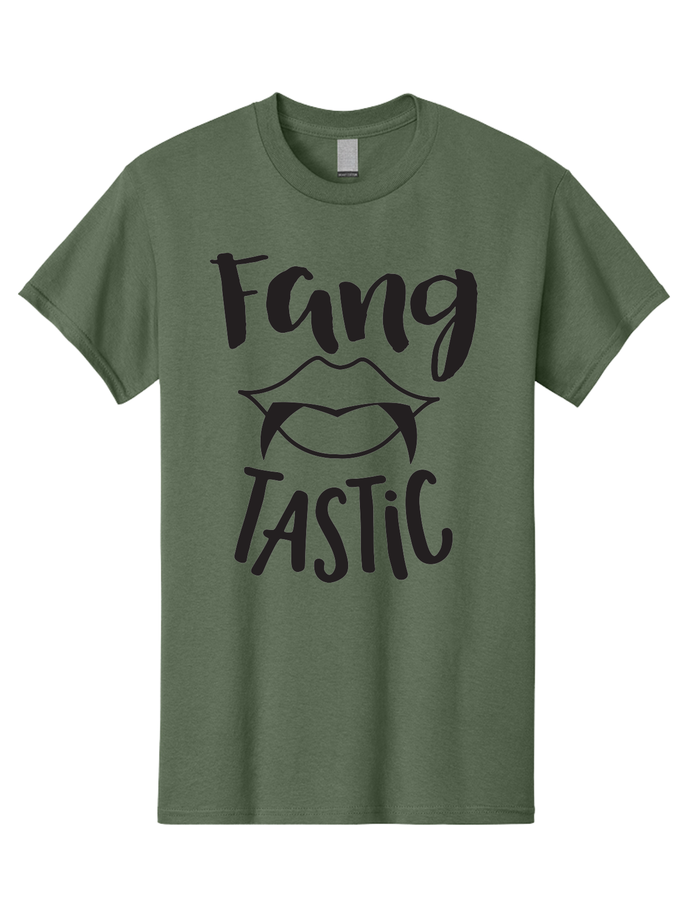 Fang-Tastic Men'S Graphic Tee, 100% Cotton, Comfortable Casual Summer Wear, Machine Washable, Vampire Fangs, Dark Humor, Fang Tastic, Gothic Style, Spooky Chic, Vampire-Inspired, Edgy Fashion, Bold Graphics, Playful Typography Aac706