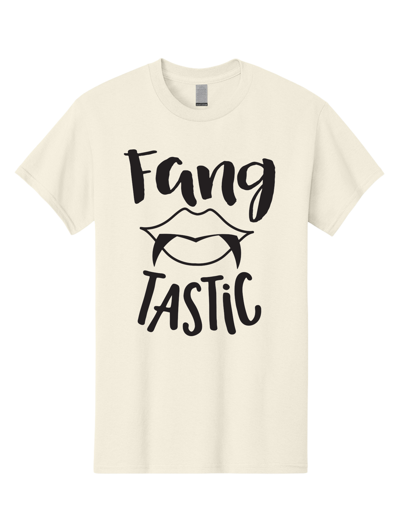 Fang-Tastic Men'S Graphic Tee, 100% Cotton, Comfortable Casual Summer Wear, Machine Washable, Vampire Fangs, Dark Humor, Fang Tastic, Gothic Style, Spooky Chic, Vampire-Inspired, Edgy Fashion, Bold Graphics, Playful Typography Aac706