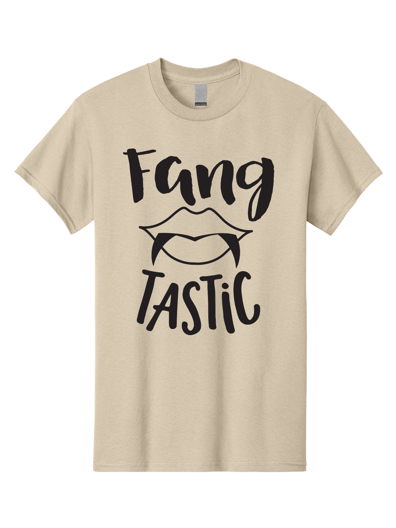 Fang-Tastic Men'S Graphic Tee, 100% Cotton, Comfortable Casual Summer Wear, Machine Washable, Vampire Fangs, Dark Humor, Fang Tastic, Gothic Style, Spooky Chic, Vampire-Inspired, Edgy Fashion, Bold Graphics, Playful Typography Aac706