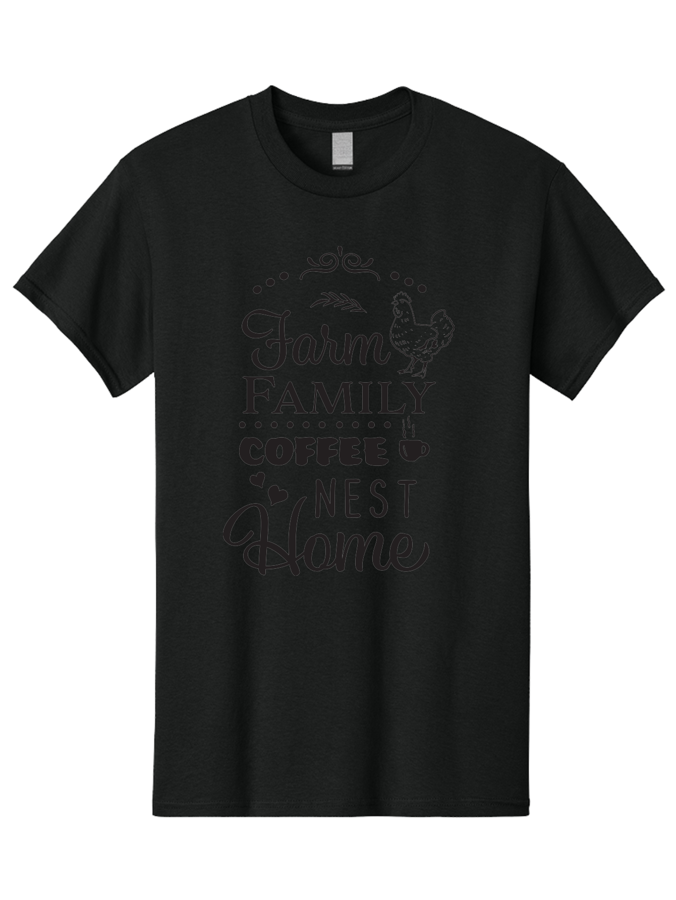 Farm-Family-Coffee-Nest-Home Men'S Graphic Tee, 100% Cotton, Comfortable Casual Summer Wear, Machine Washable, Farmhouse Decor, Family Love, Coffee Lovers, Cozy Home, Chicken Theme, Rustic Charm, Home Sweet Home, Farm Fresh Aac707