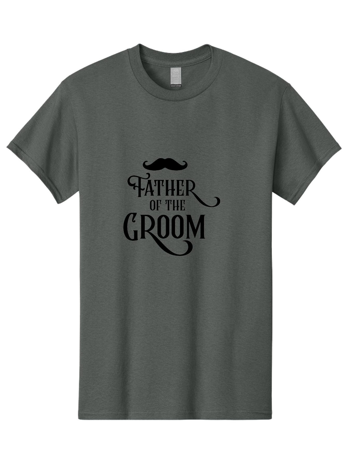 Father-Of-Groom Men'S Graphic Tee, 100% Cotton, Comfortable Casual Summer Wear, Machine Washable, Father Of The Groom, Wedding Party, Stylish Mustache, Elegant Typography, Classic Design, Stylish Text, Groom'S Father Aac710
