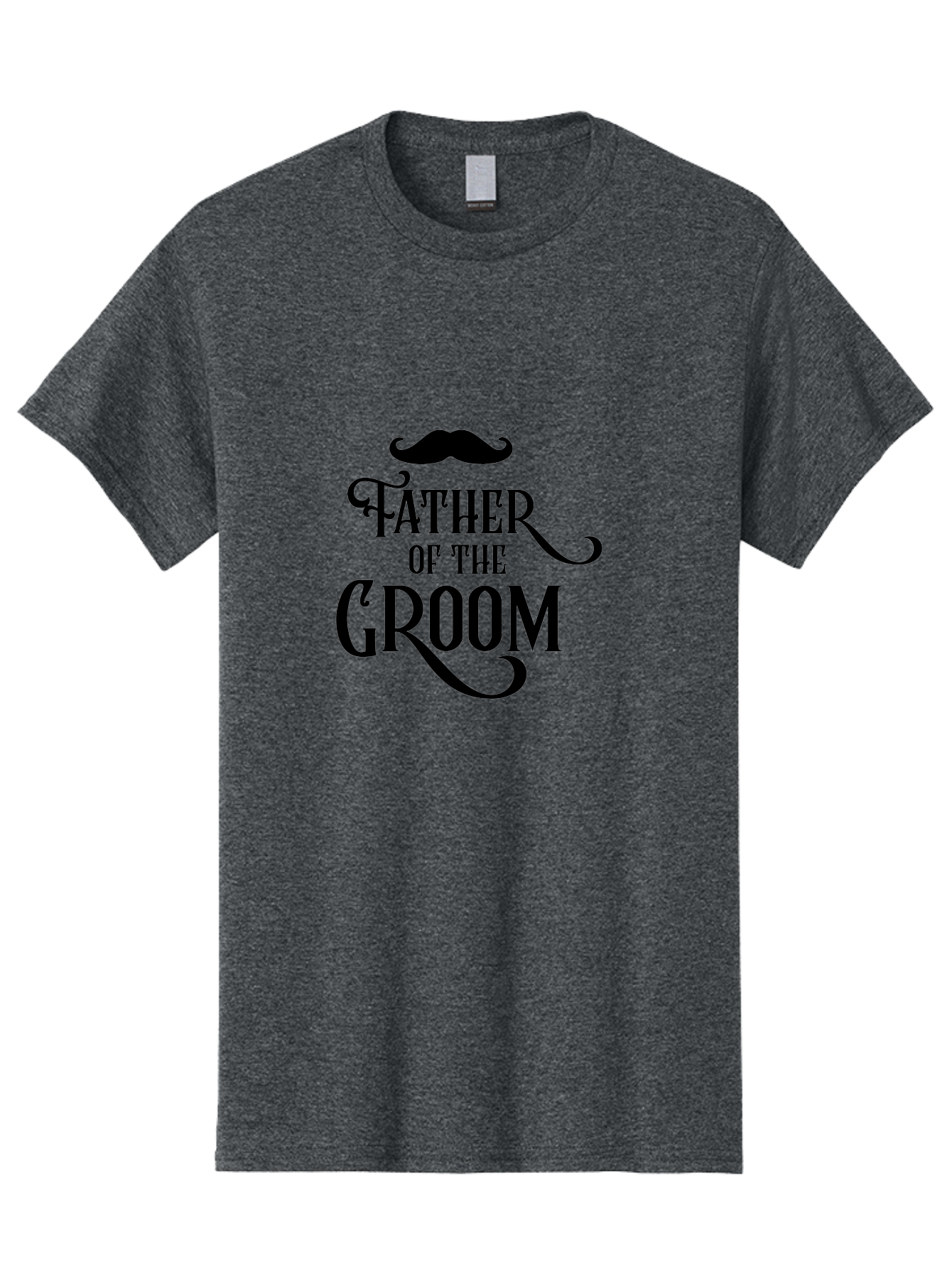 Father-Of-Groom Men'S Graphic Tee, 100% Cotton, Comfortable Casual Summer Wear, Machine Washable, Father Of The Groom, Wedding Party, Stylish Mustache, Elegant Typography, Classic Design, Stylish Text, Groom'S Father Aac710