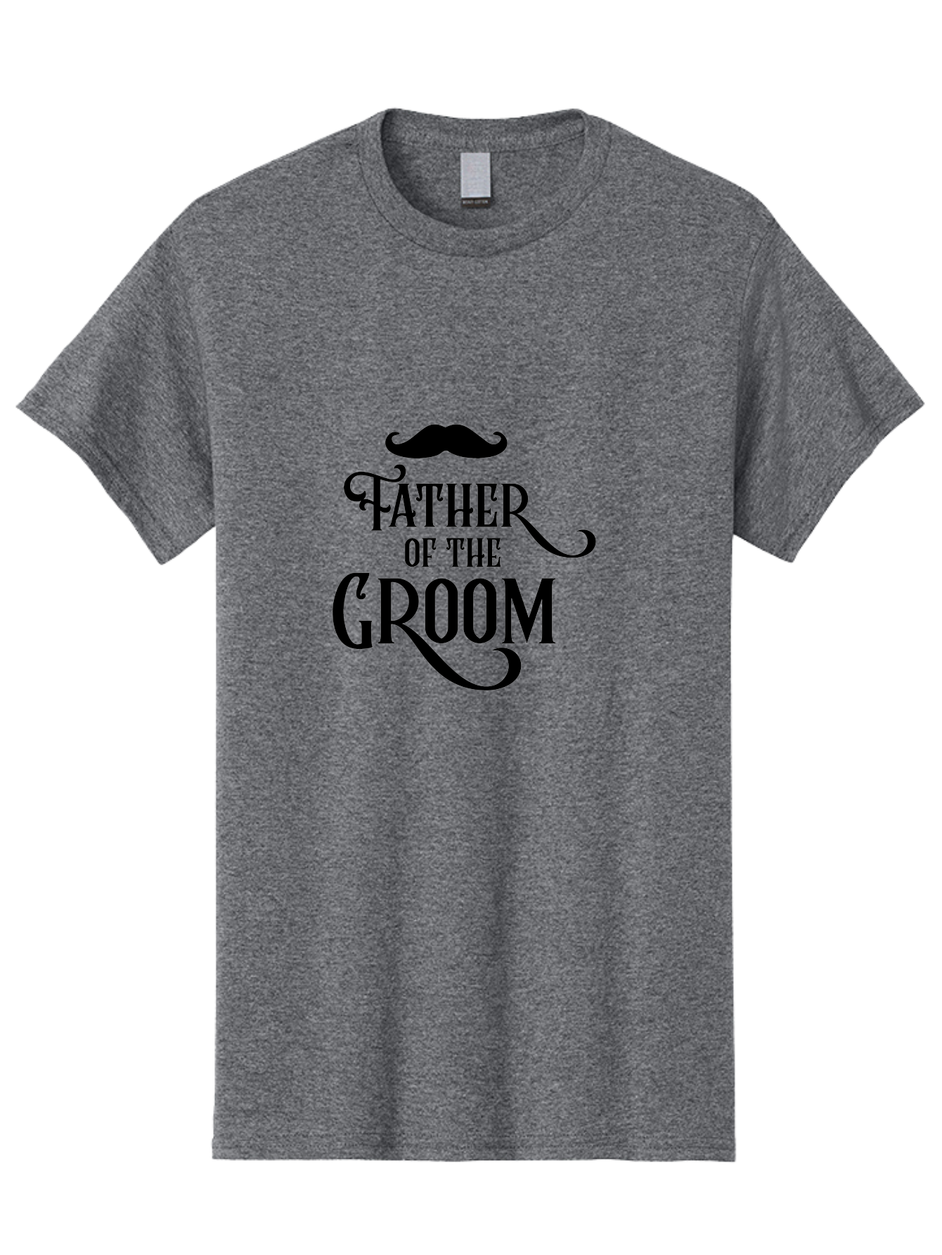 Father-Of-Groom Men'S Graphic Tee, 100% Cotton, Comfortable Casual Summer Wear, Machine Washable, Father Of The Groom, Wedding Party, Stylish Mustache, Elegant Typography, Classic Design, Stylish Text, Groom'S Father Aac710
