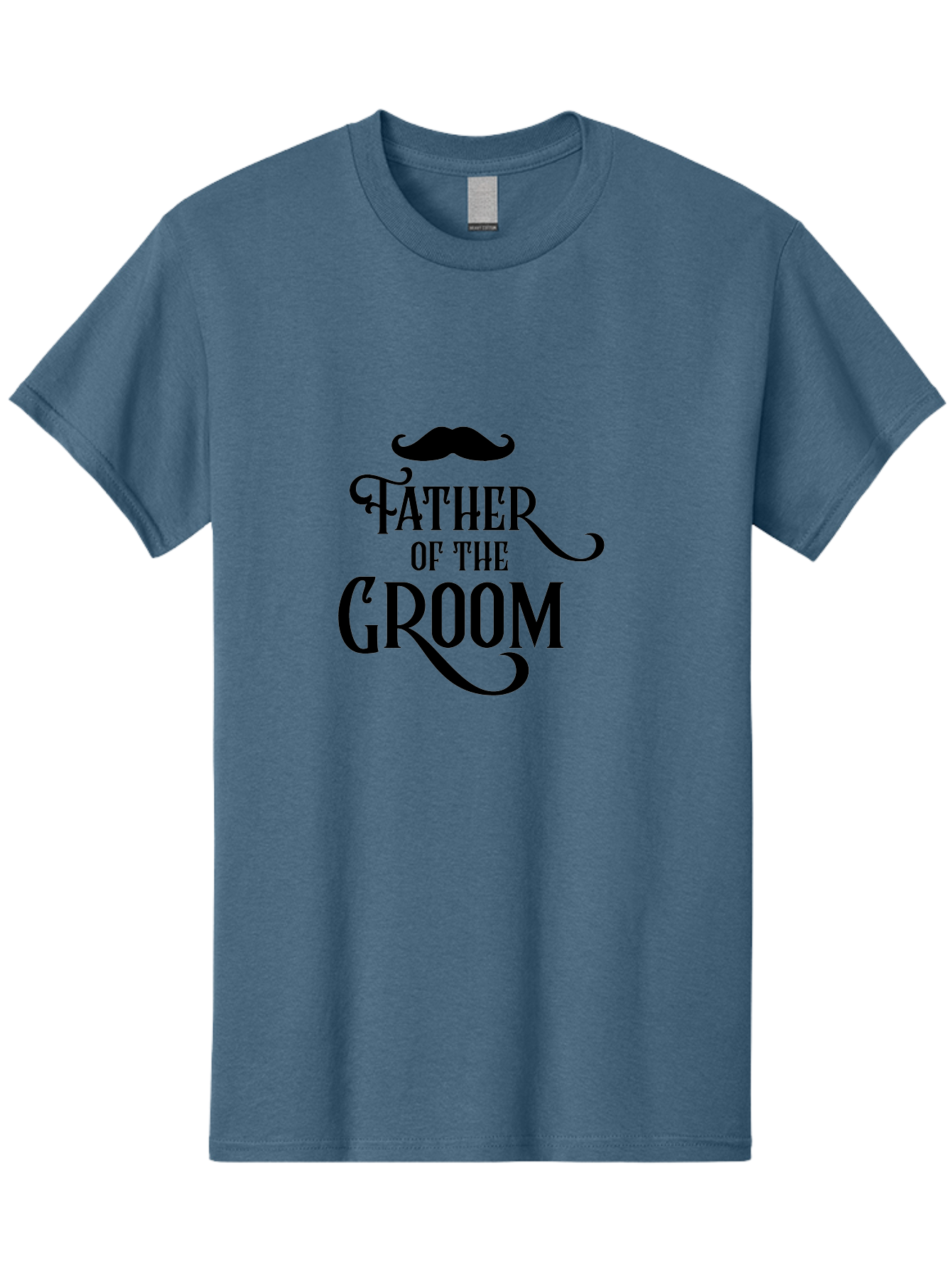Father-Of-Groom Men'S Graphic Tee, 100% Cotton, Comfortable Casual Summer Wear, Machine Washable, Father Of The Groom, Wedding Party, Stylish Mustache, Elegant Typography, Classic Design, Stylish Text, Groom'S Father Aac710
