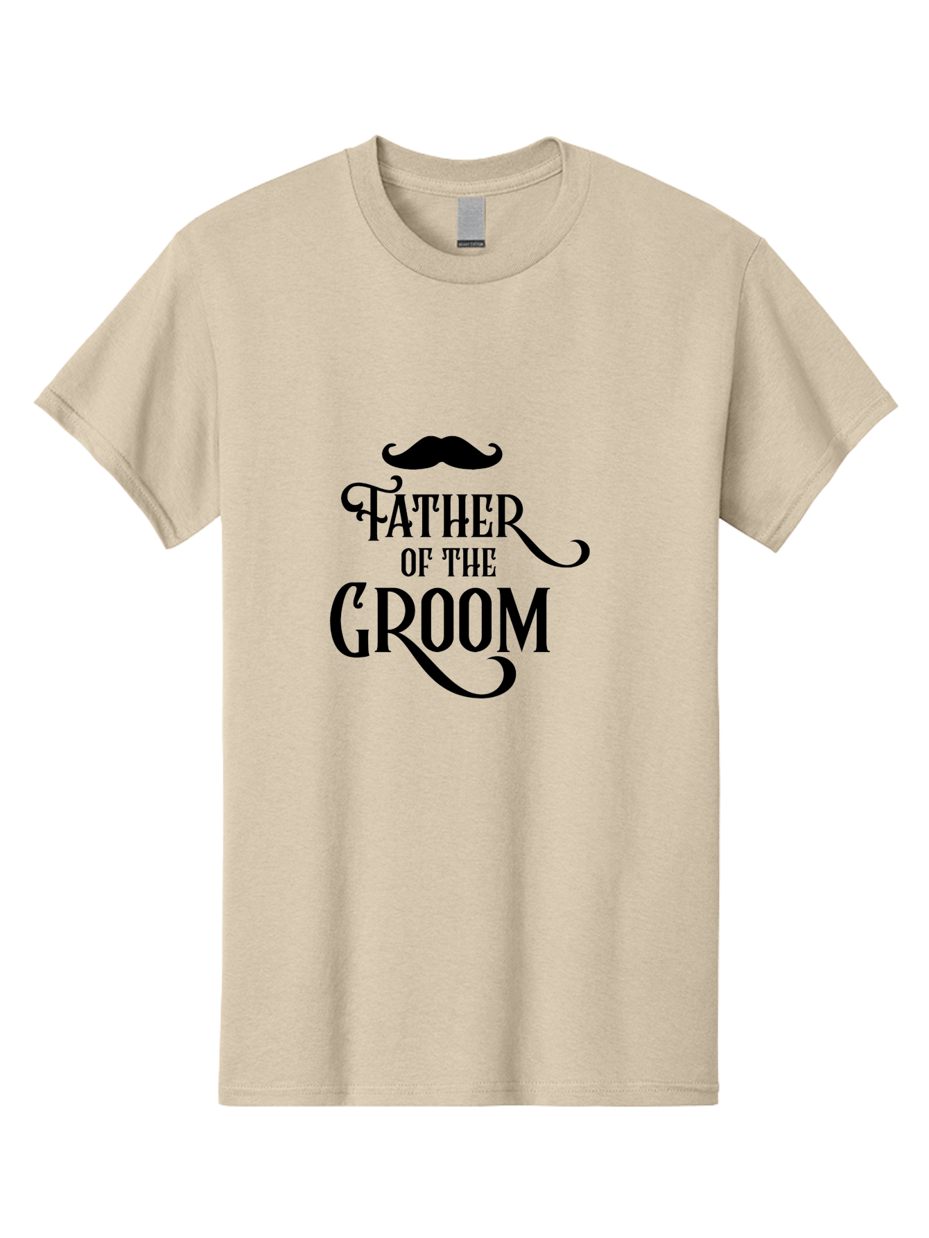 Father-Of-Groom Men'S Graphic Tee, 100% Cotton, Comfortable Casual Summer Wear, Machine Washable, Father Of The Groom, Wedding Party, Stylish Mustache, Elegant Typography, Classic Design, Stylish Text, Groom'S Father Aac710