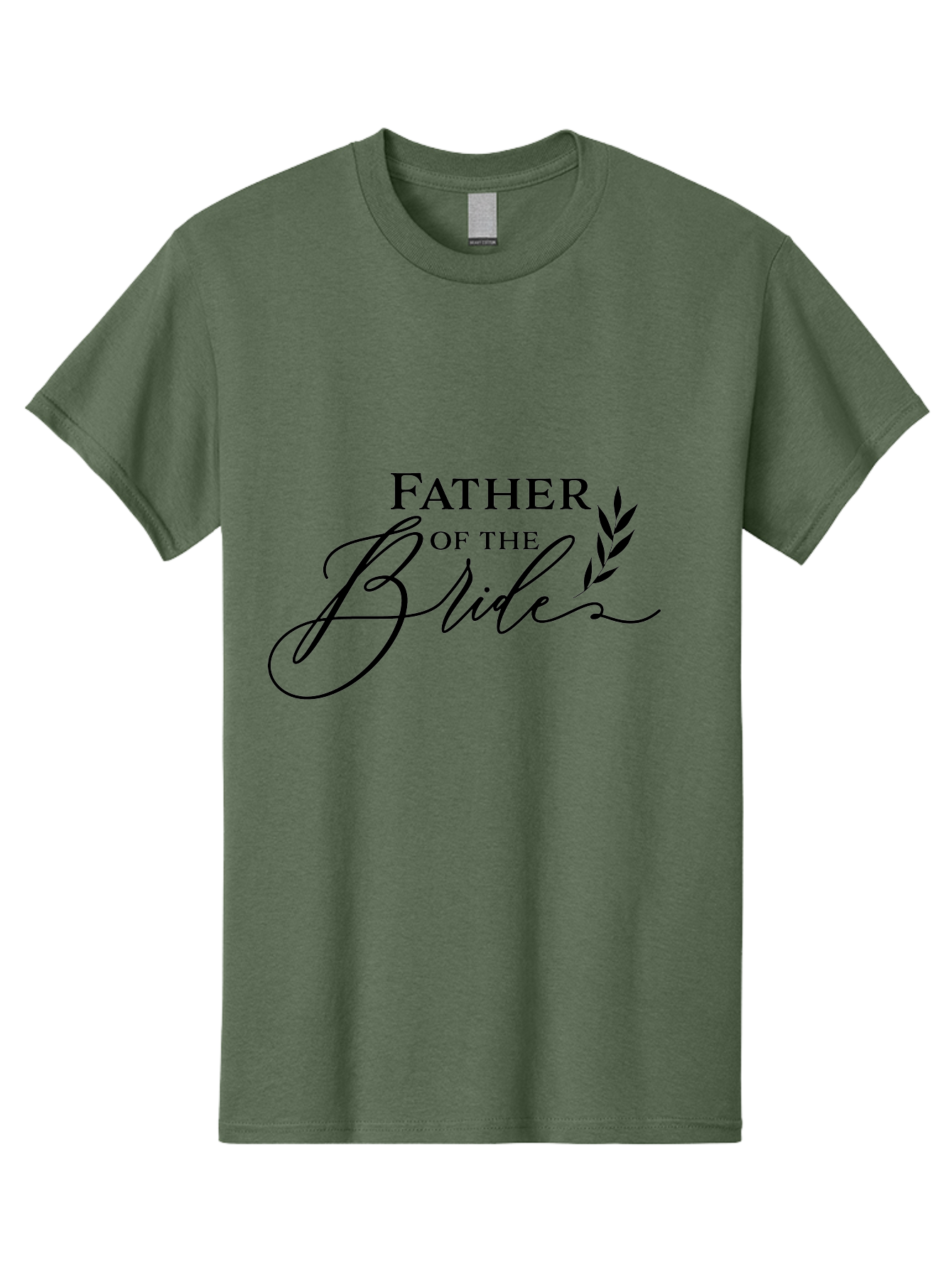 Father-Of-The-Bride Men'S Graphic Tee, 100% Cotton, Comfortable Casual Summer Wear, Machine Washable, Father Of The Bride, Wedding Theme, Family Love, Special Day, Wedding Day, Laurel Leaves, Elegant Script, Calligraphy Font, Unique Gift, Aac711