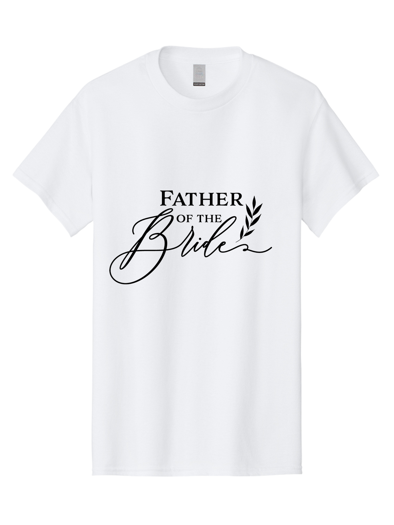 Father-Of-The-Bride Men'S Graphic Tee, 100% Cotton, Comfortable Casual Summer Wear, Machine Washable, Father Of The Bride, Wedding Theme, Family Love, Special Day, Wedding Day, Laurel Leaves, Elegant Script, Calligraphy Font, Unique Gift, Aac711