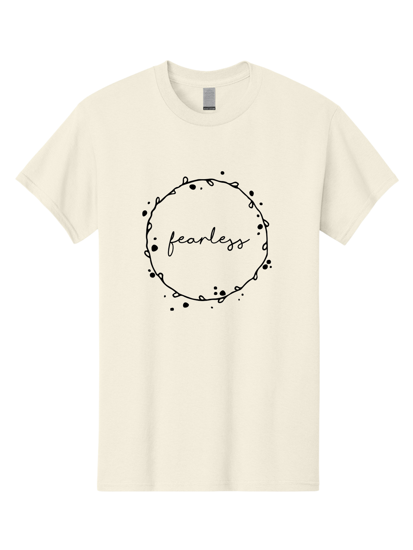 Fearless Men'S Graphic Tee, 100% Cotton, Comfortable Casual Summer Wear, Machine Washable, Fearless, Hand Drawn Circle, Inspirational Quote, Motivational Words, Modern Typography, Splash Effect, Abstract Design, Minimalist Style Aac712