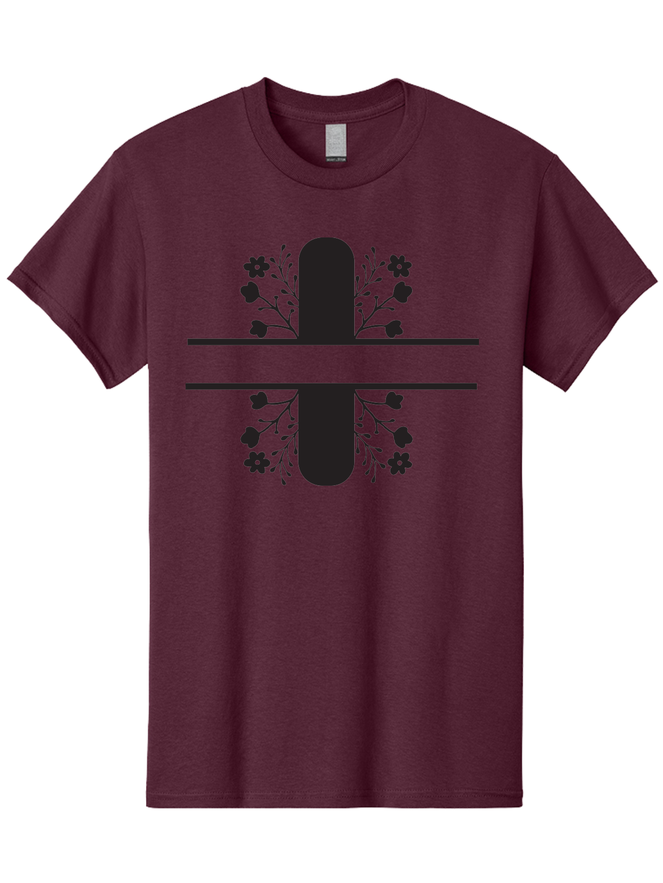 Fleur-De-Lis Men'S Graphic Tee, 100% Cotton, Comfortable Casual Summer Wear, Machine Washable, Addition Symbol, Plus Sign, Black Silhouette, Floral Design, Flowers And Leaves, Geometric Pattern, Simple Icon Aac718