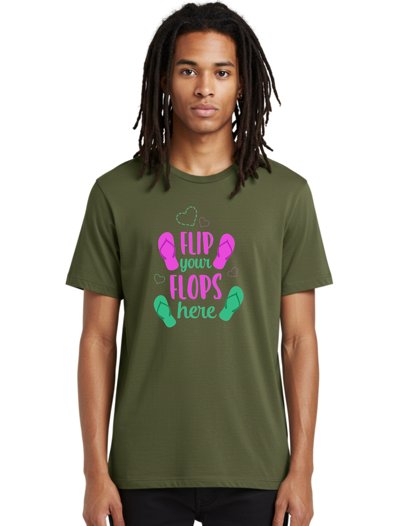Flip-Flops Men'S Graphic Tee, 100% Cotton, Comfortable Casual Summer Wear, Machine Washable, Flip Flops, Summer Vibes, Beachwear, Tropical Style, Fashion Accessories, Playful Design, Casual Footwear, Vacation Mode, Fun Graphics Aac719