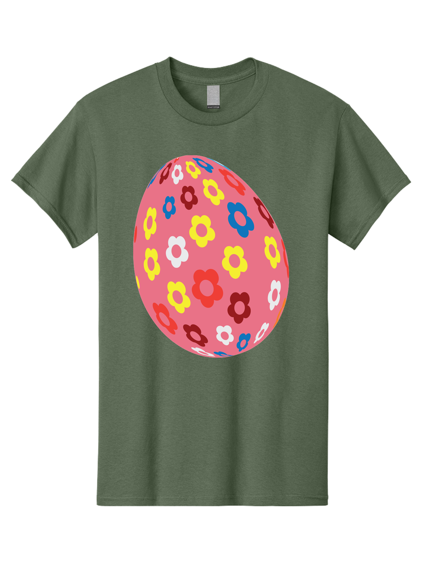 Floral-Easter-Egg-1 Men'S Graphic Tee, 100% Cotton, Comfortable Casual Summer Wear, Machine Washable, Pink Egg, Floral Pattern, Colorful Flowers, Easter Decoration, Spring Theme, Festive Design, Vibrant Colors, Easter Egg, Flower Pattern, Aac725
