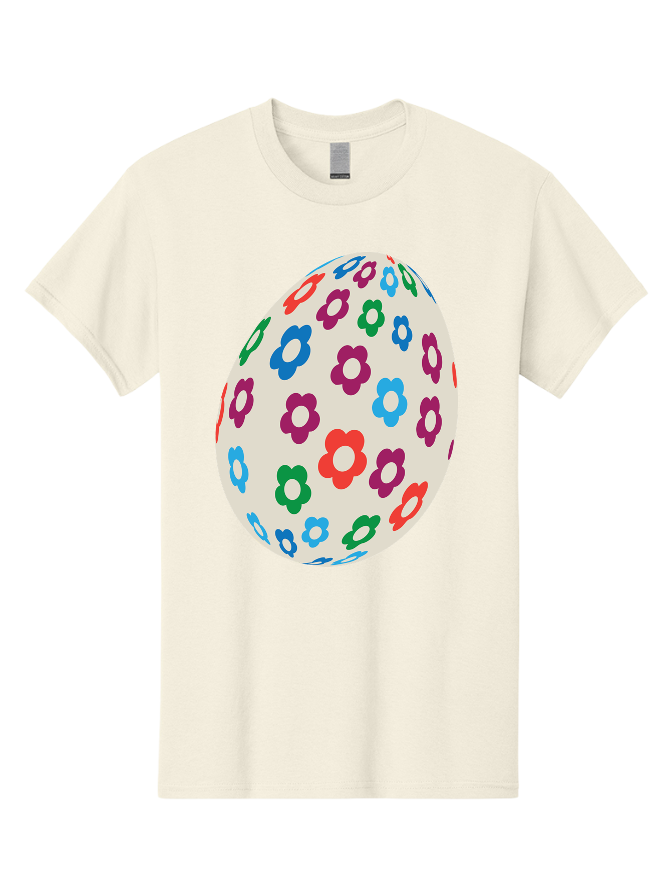 Floral-Egg-1 Men'S Graphic Tee, 100% Cotton, Comfortable Casual Summer Wear, Machine Washable, Colorful Flowers, Easter Egg Decoration, Floral Pattern, Pastel Colors, Festive Design, Spring Theme, Easter Celebration Aac729