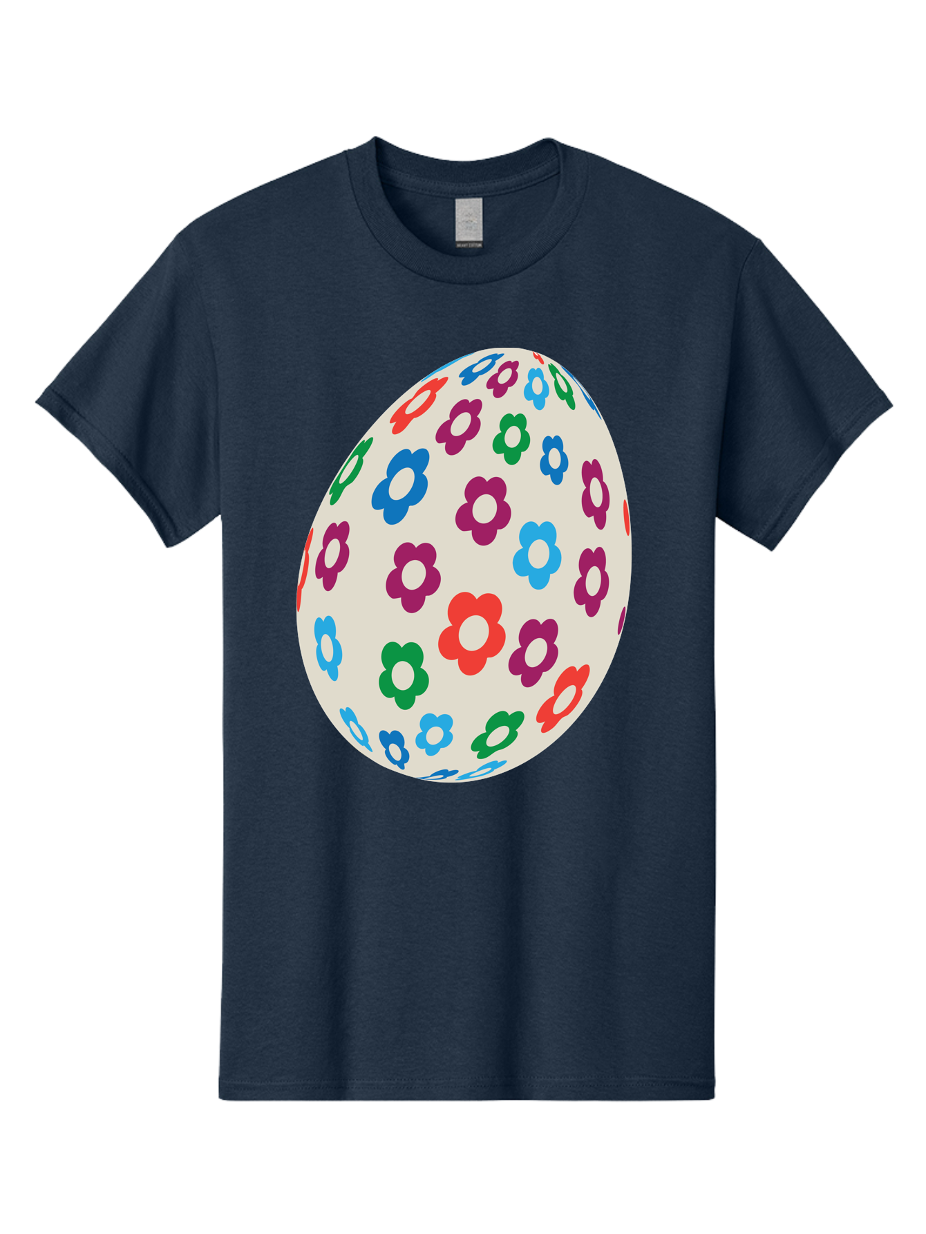 Floral-Egg-1 Men'S Graphic Tee, 100% Cotton, Comfortable Casual Summer Wear, Machine Washable, Colorful Flowers, Easter Egg Decoration, Floral Pattern, Pastel Colors, Festive Design, Spring Theme, Easter Celebration Aac729