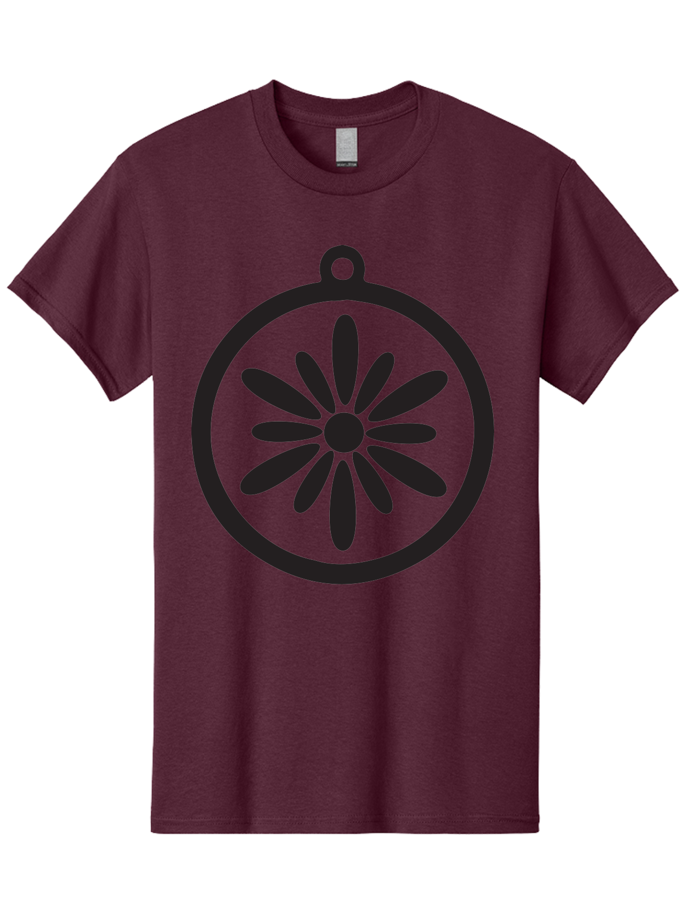 Flower-Pendant Men'S Graphic Tee, 100% Cotton, Comfortable Casual Summer Wear, Machine Washable, Flower Pendant, Minimalist Design, Circular Shape, Floral Motif, Simple Jewelry, Elegant Accessory, Modern Charm, Stylized Bloom Aac737