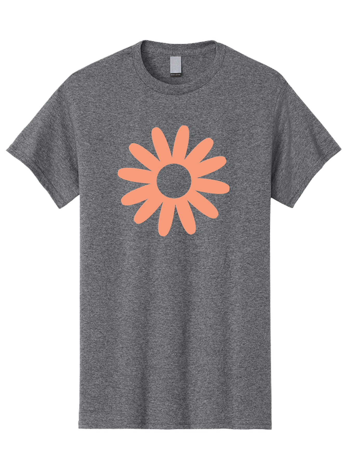 Flower Men'S Graphic Tee, 100% Cotton, Comfortable Casual Summer Wear, Machine Washable, Simple Flower Design, Pink Petals, Minimalist Illustration, Floral Pattern, Graphic Design Element, Pastel Colors, Cute Graphics Aac738