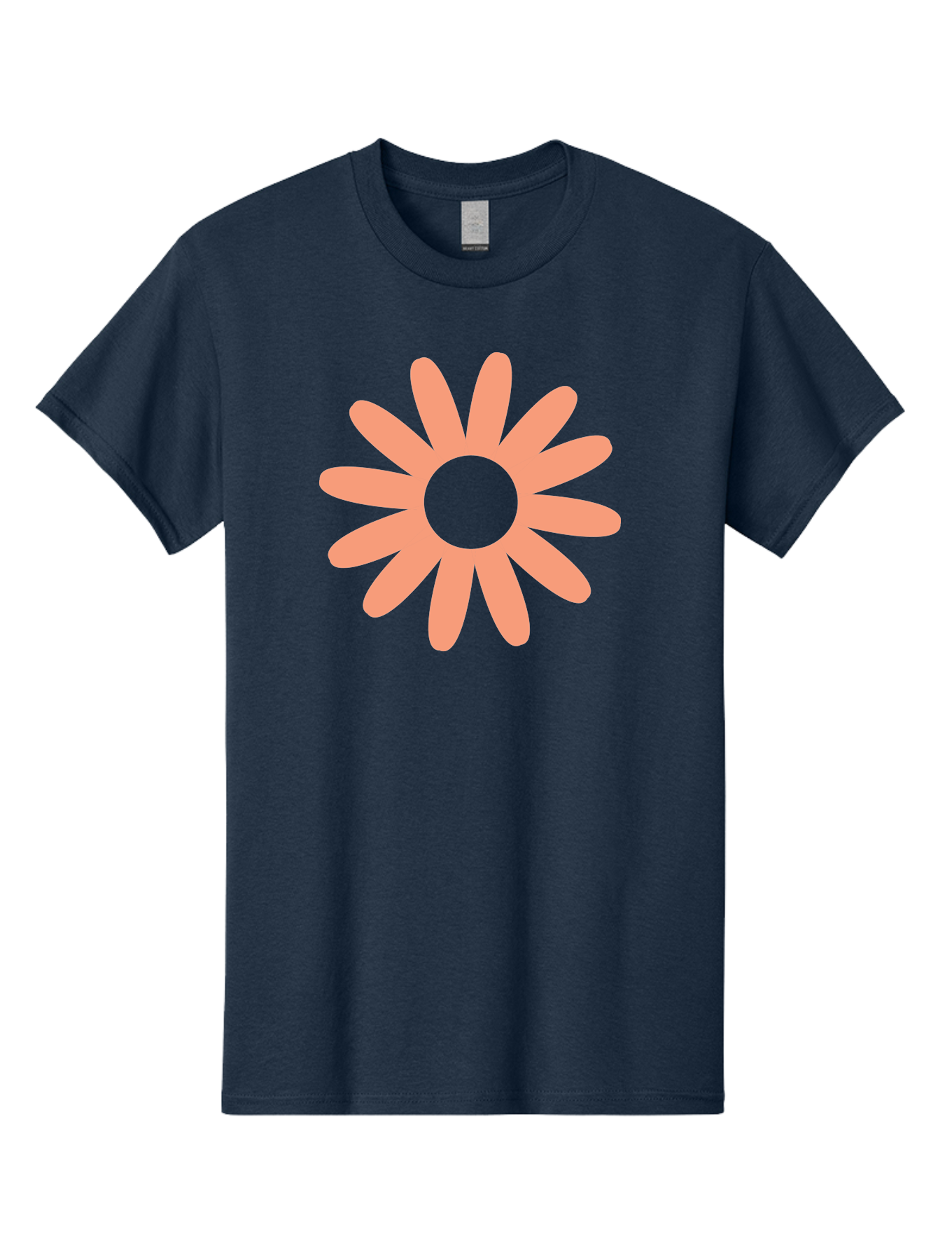 Flower Men'S Graphic Tee, 100% Cotton, Comfortable Casual Summer Wear, Machine Washable, Simple Flower Design, Pink Petals, Minimalist Illustration, Floral Pattern, Graphic Design Element, Pastel Colors, Cute Graphics Aac738