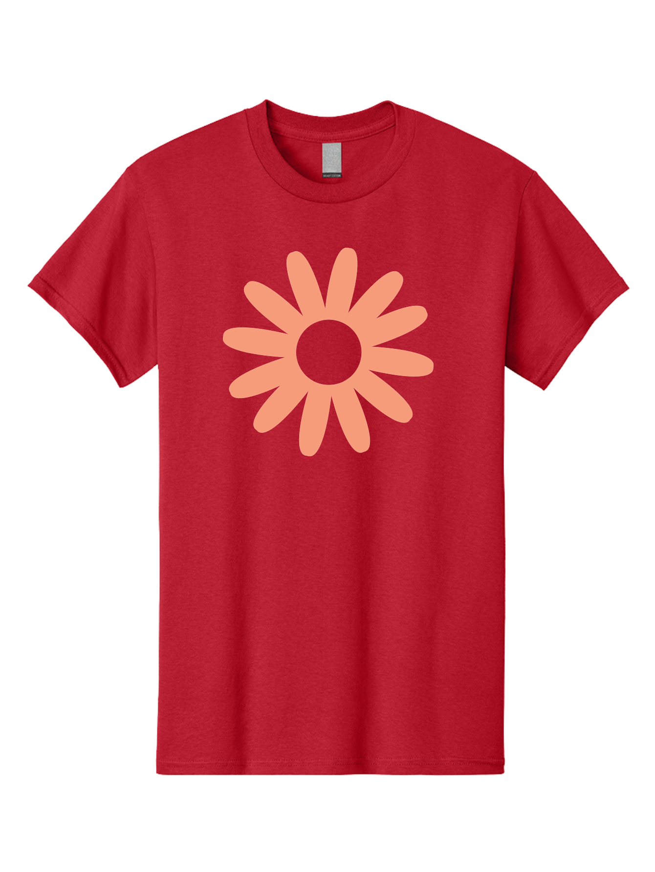 Flower Men'S Graphic Tee, 100% Cotton, Comfortable Casual Summer Wear, Machine Washable, Simple Flower Design, Pink Petals, Minimalist Illustration, Floral Pattern, Graphic Design Element, Pastel Colors, Cute Graphics Aac738