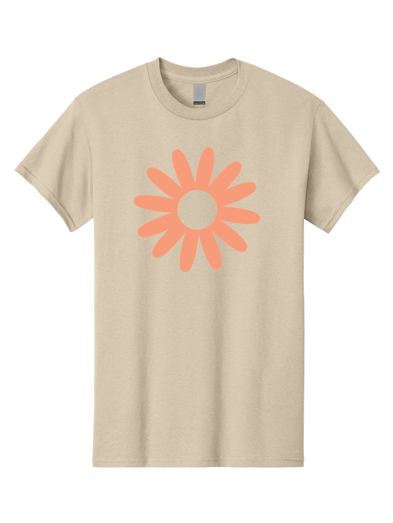 Flower Men'S Graphic Tee, 100% Cotton, Comfortable Casual Summer Wear, Machine Washable, Simple Flower Design, Pink Petals, Minimalist Illustration, Floral Pattern, Graphic Design Element, Pastel Colors, Cute Graphics Aac738
