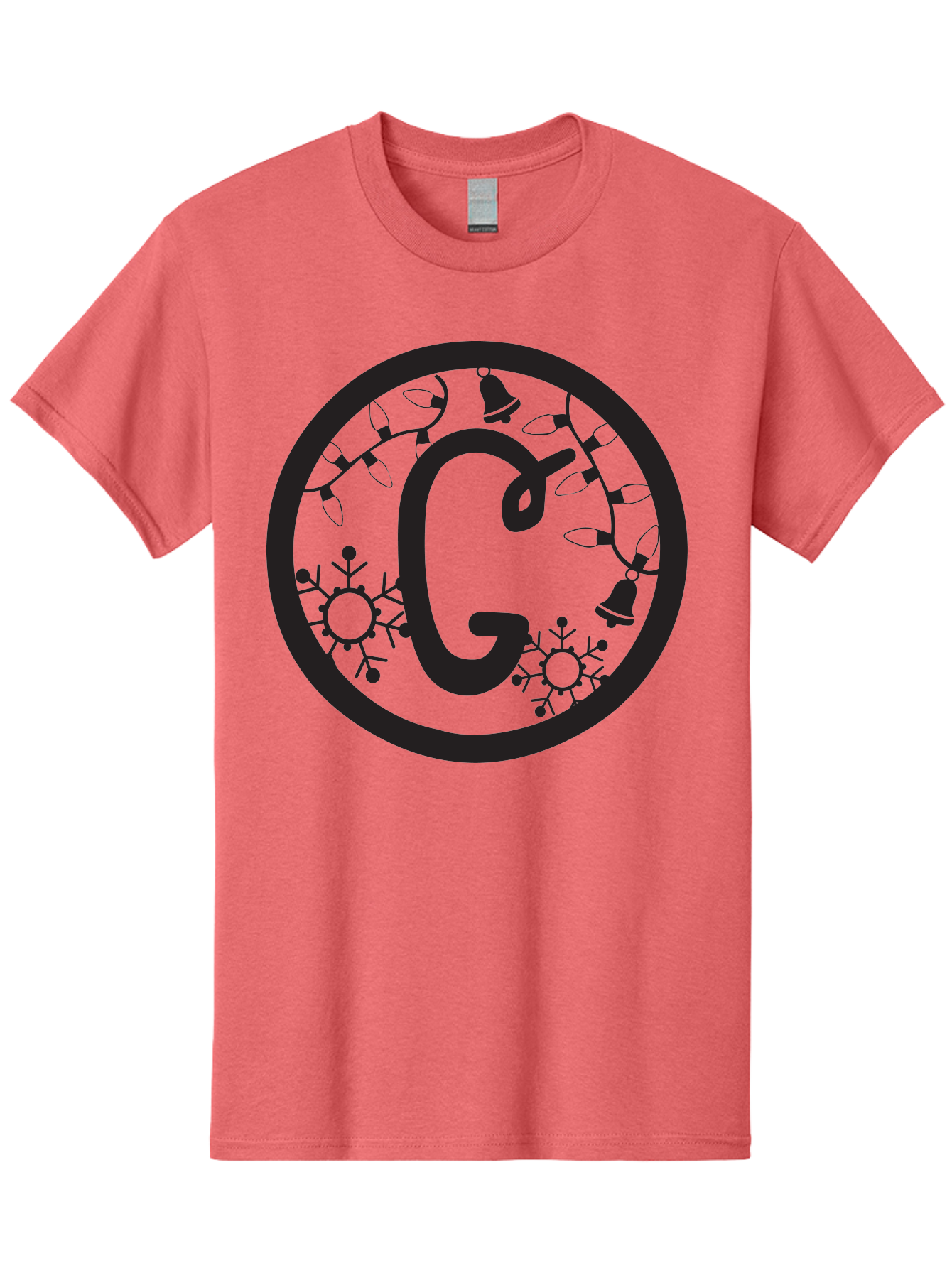 G Men'S Graphic Tee, 100% Cotton, Comfortable Casual Summer Wear, Machine Washable, Christmas Lights, Holiday Decorations, Festive Atmosphere, G Symbol, Christmas Bells, Snowflakes, Winter Wonderland, Season'S Greetings Aac749