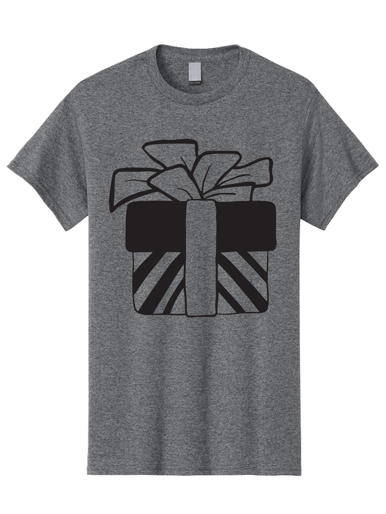 Gift-Box Men'S Graphic Tee, 100% Cotton, Comfortable Casual Summer Wear, Machine Washable, Wrapped Gift, Striped Box, Ribbon Bow, Present, Gift Giving, Holiday Present, Wrapped Present Aac753