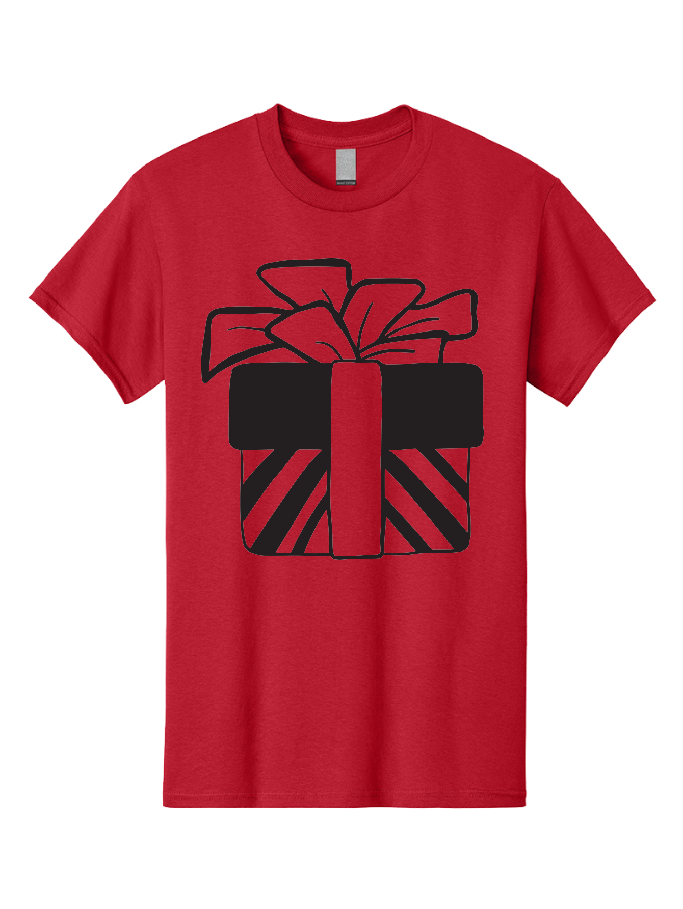 Gift-Box Men'S Graphic Tee, 100% Cotton, Comfortable Casual Summer Wear, Machine Washable, Wrapped Gift, Striped Box, Ribbon Bow, Present, Gift Giving, Holiday Present, Wrapped Present Aac753