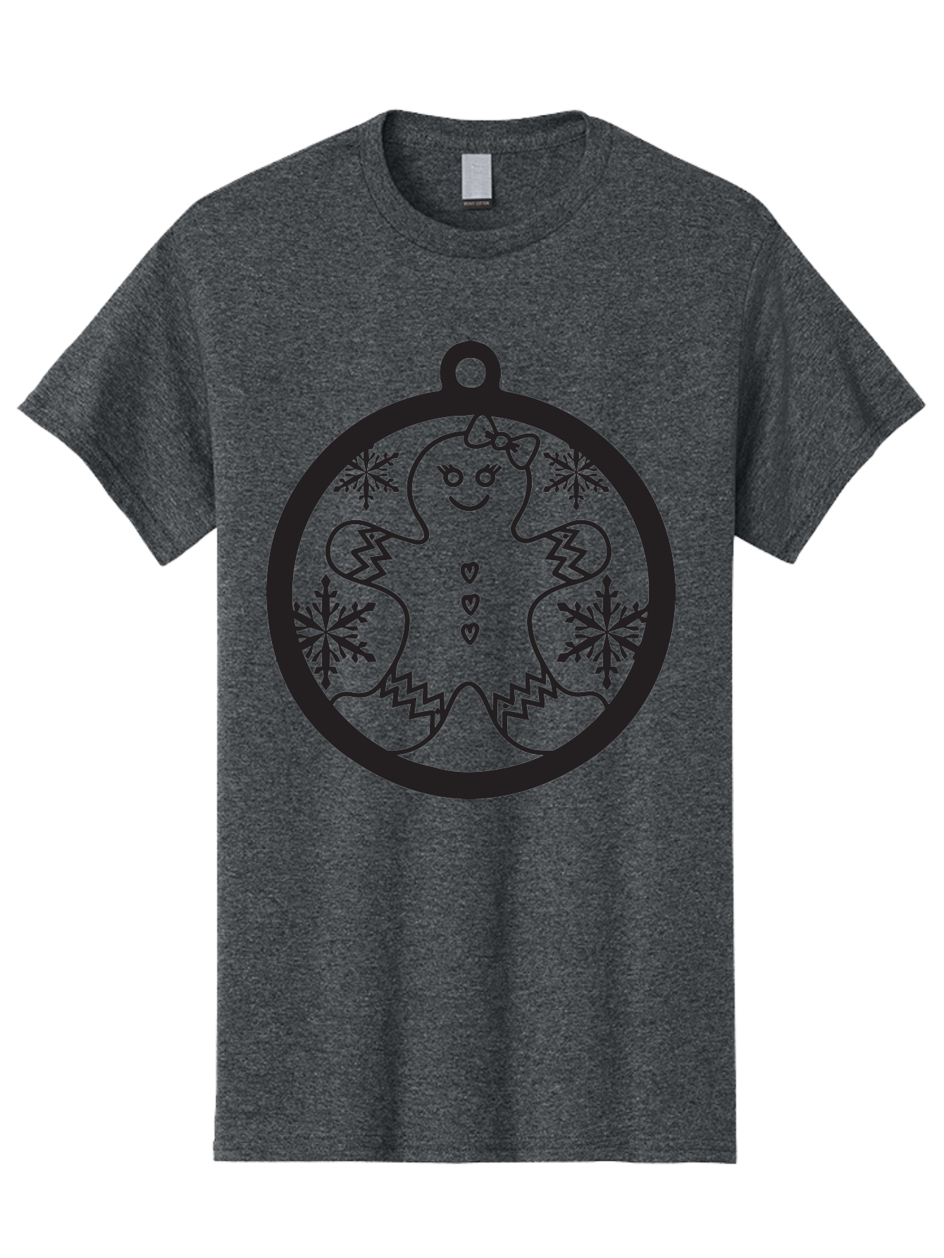 Gingerbread-Man-Ornament Men'S Graphic Tee, 100% Cotton, Comfortable Casual Summer Wear, Machine Washable, Gingerbread Man, Christmas Ornament, Festive Decor, Holiday Cheer, Winter Wonderland, Sweet Treats, Cookie Decoration, Charming Design, Aac755