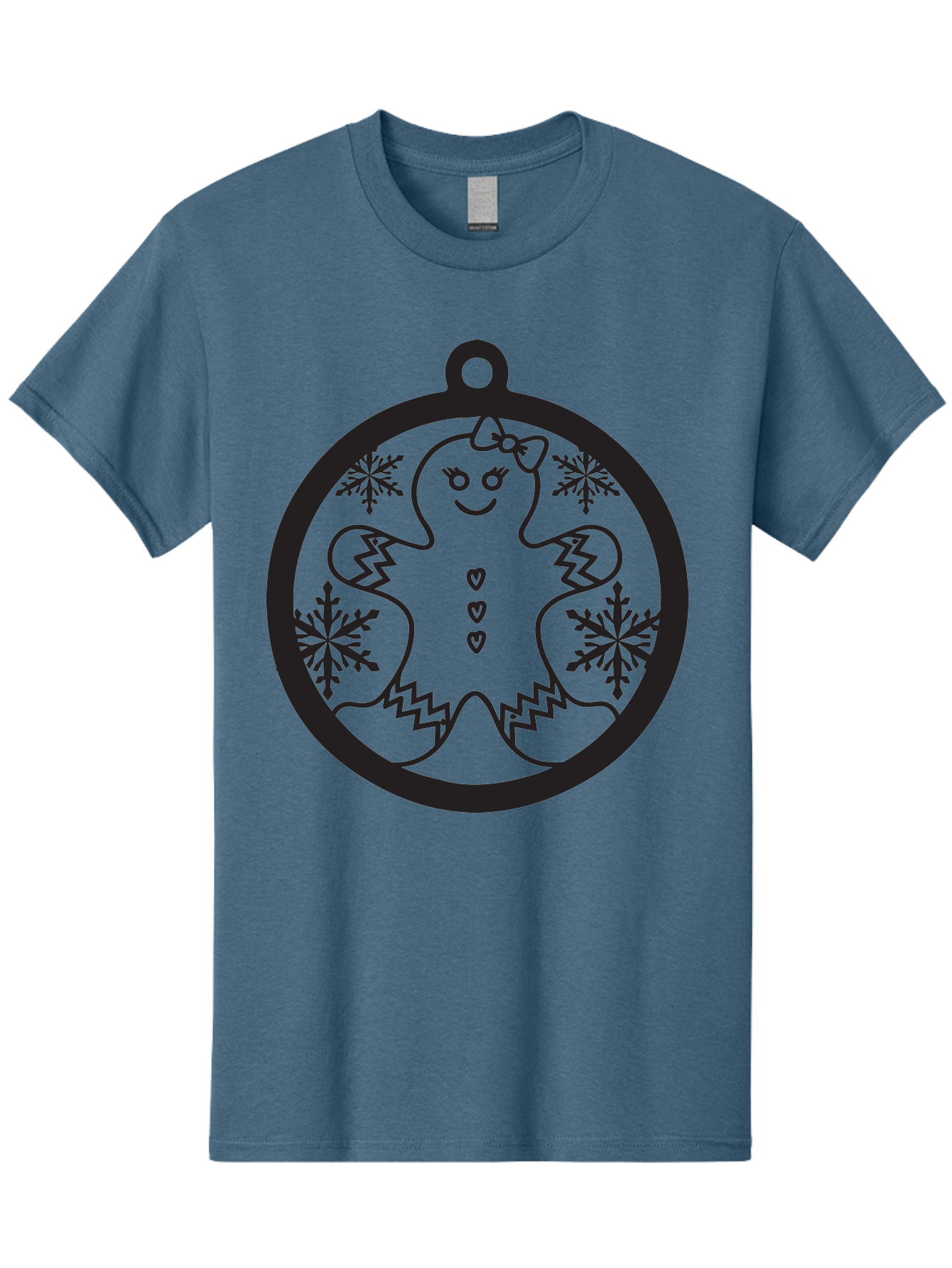 Gingerbread-Man-Ornament Men'S Graphic Tee, 100% Cotton, Comfortable Casual Summer Wear, Machine Washable, Gingerbread Man, Christmas Ornament, Festive Decor, Holiday Cheer, Winter Wonderland, Sweet Treats, Cookie Decoration, Charming Design, Aac755