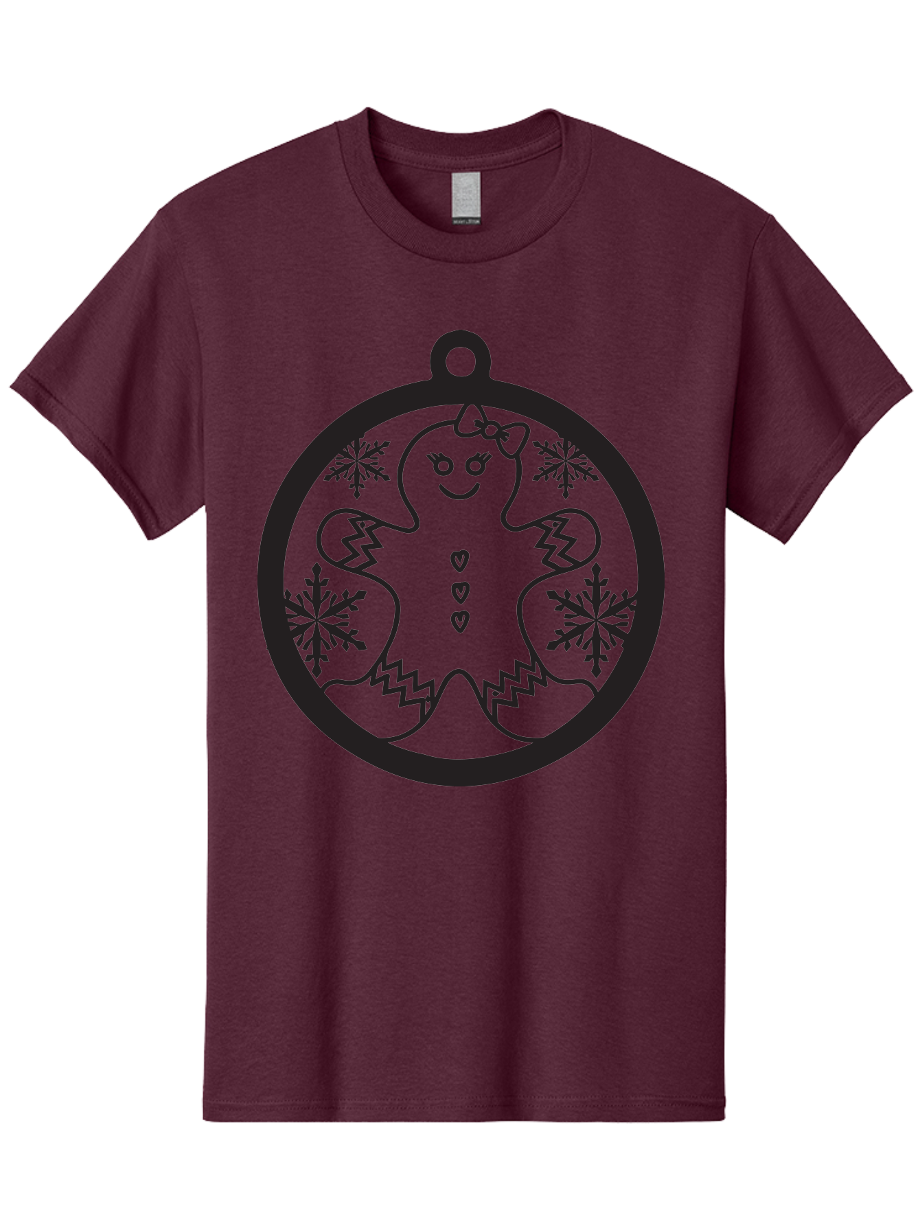 Gingerbread-Man-Ornament Men'S Graphic Tee, 100% Cotton, Comfortable Casual Summer Wear, Machine Washable, Gingerbread Man, Christmas Ornament, Festive Decor, Holiday Cheer, Winter Wonderland, Sweet Treats, Cookie Decoration, Charming Design, Aac755