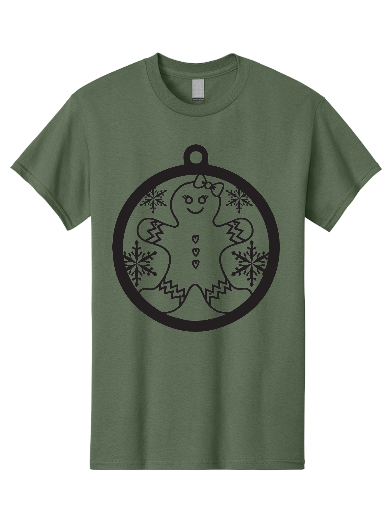 Gingerbread-Man-Ornament Men'S Graphic Tee, 100% Cotton, Comfortable Casual Summer Wear, Machine Washable, Gingerbread Man, Christmas Ornament, Festive Decor, Holiday Cheer, Winter Wonderland, Sweet Treats, Cookie Decoration, Charming Design, Aac755