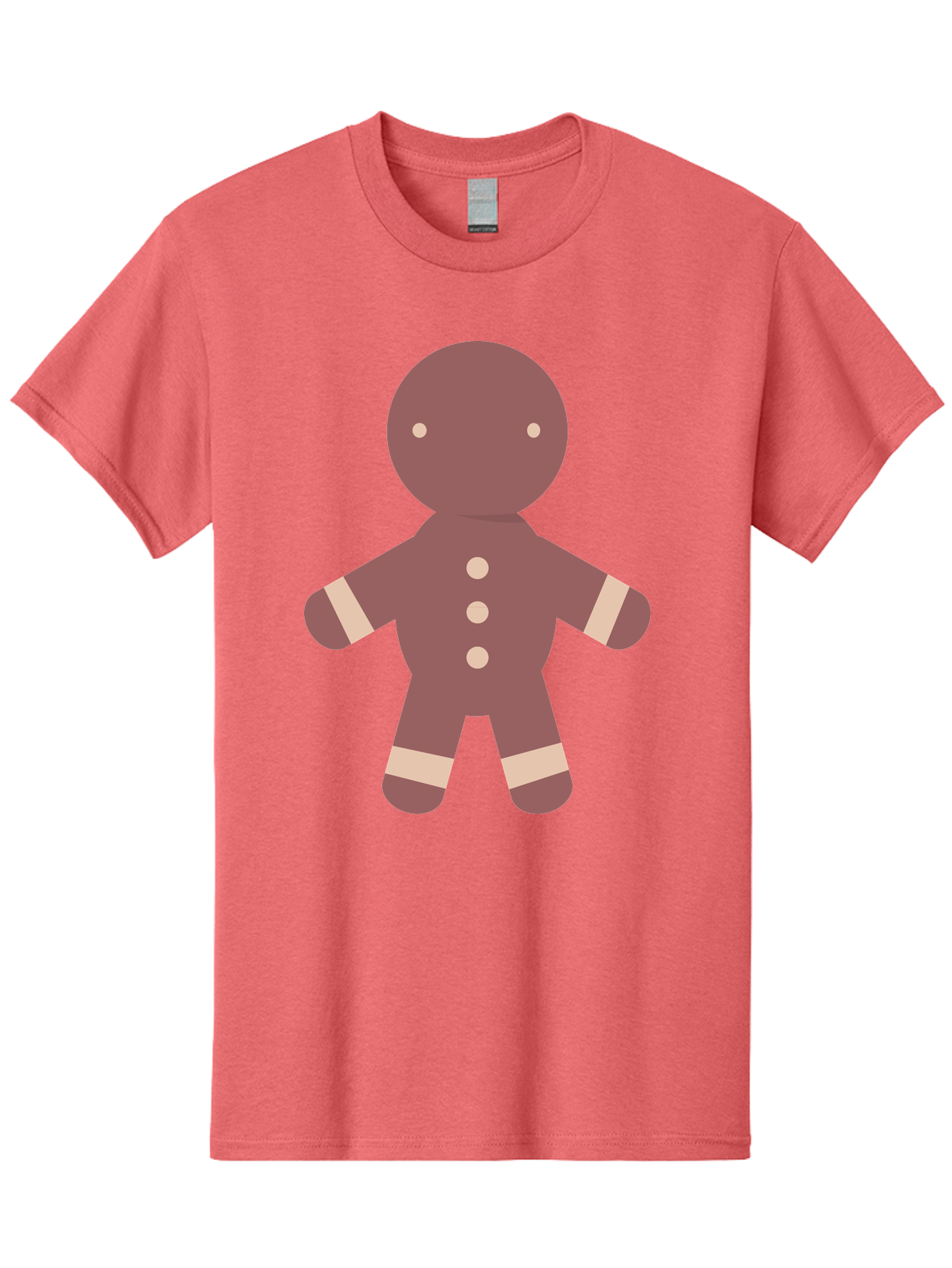 Gingerbread-Man Men'S Graphic Tee, 100% Cotton, Comfortable Casual Summer Wear, Machine Washable, Gingerbread Man, Holiday Treat, Sweet Cookie, Festive Dessert, Cartoon Character, Cute Illustration, Digital Art, Gingerbread Cookie, Aac756