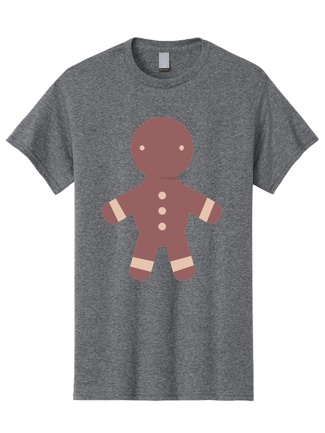 Gingerbread-Man Men'S Graphic Tee, 100% Cotton, Comfortable Casual Summer Wear, Machine Washable, Gingerbread Man, Holiday Treat, Sweet Cookie, Festive Dessert, Cartoon Character, Cute Illustration, Digital Art, Gingerbread Cookie, Aac756
