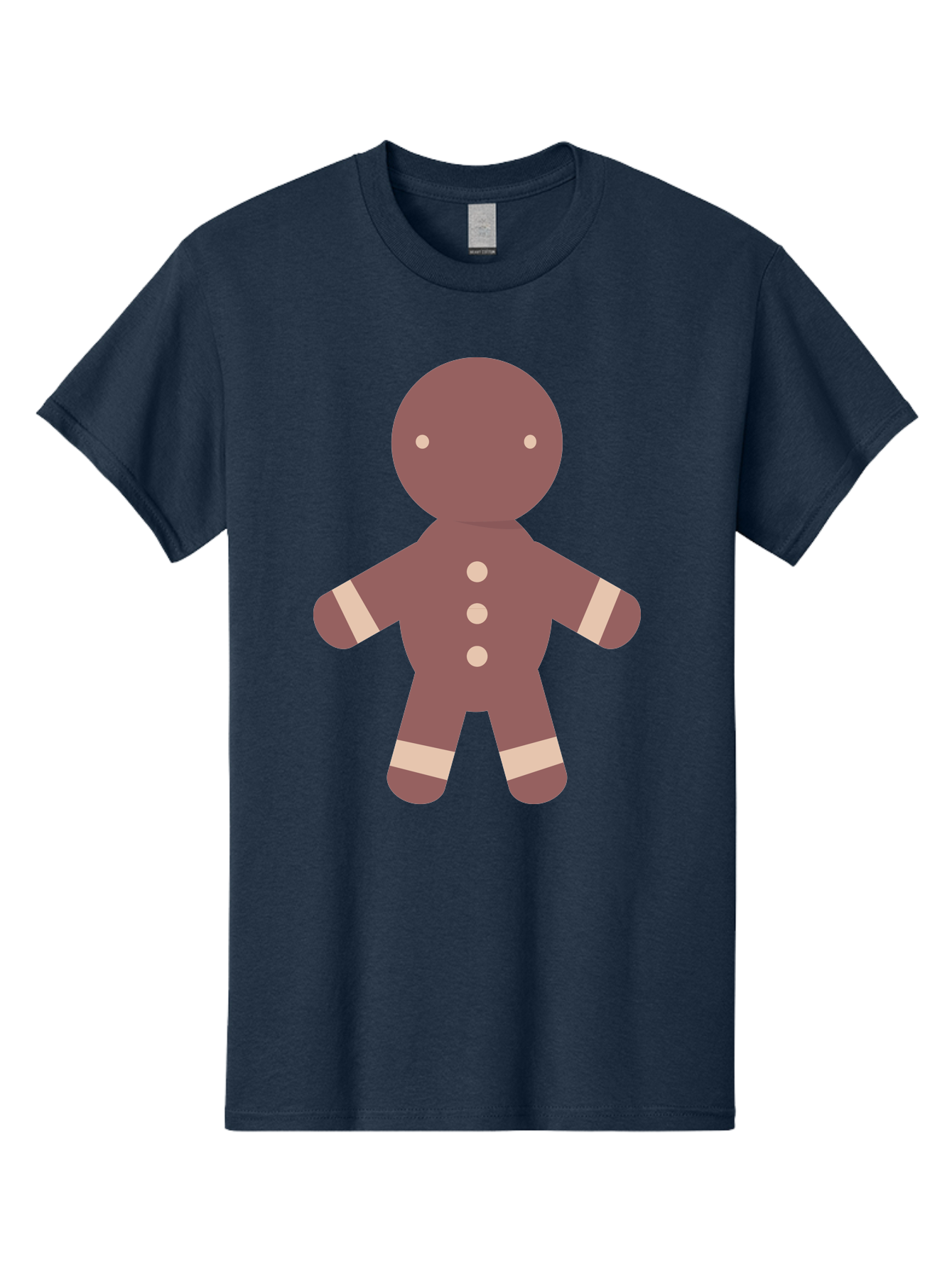 Gingerbread-Man Men'S Graphic Tee, 100% Cotton, Comfortable Casual Summer Wear, Machine Washable, Gingerbread Man, Holiday Treat, Sweet Cookie, Festive Dessert, Cartoon Character, Cute Illustration, Digital Art, Gingerbread Cookie, Aac756