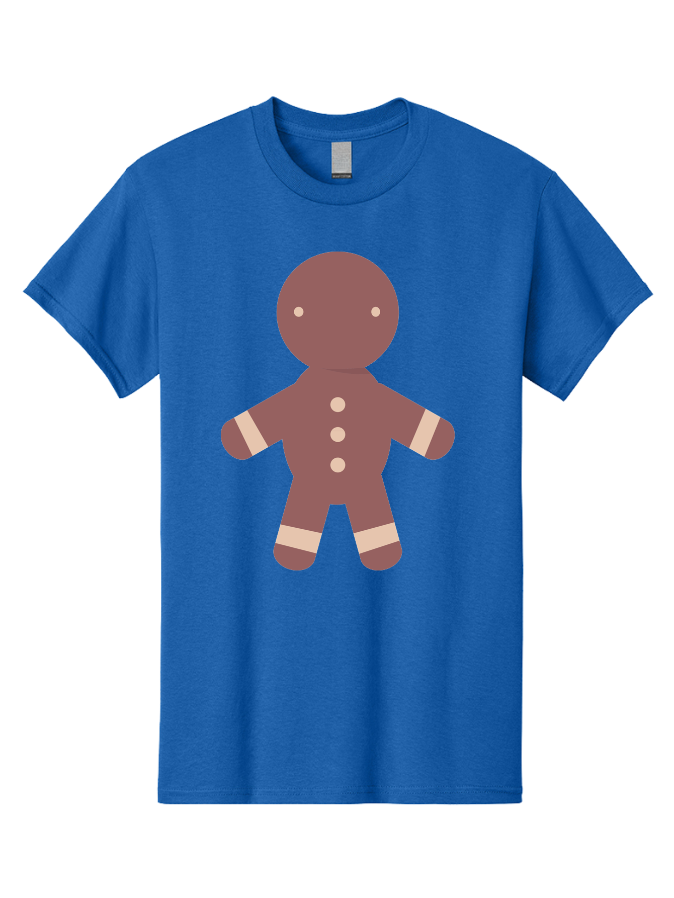 Gingerbread-Man Men'S Graphic Tee, 100% Cotton, Comfortable Casual Summer Wear, Machine Washable, Gingerbread Man, Holiday Treat, Sweet Cookie, Festive Dessert, Cartoon Character, Cute Illustration, Digital Art, Gingerbread Cookie, Aac756