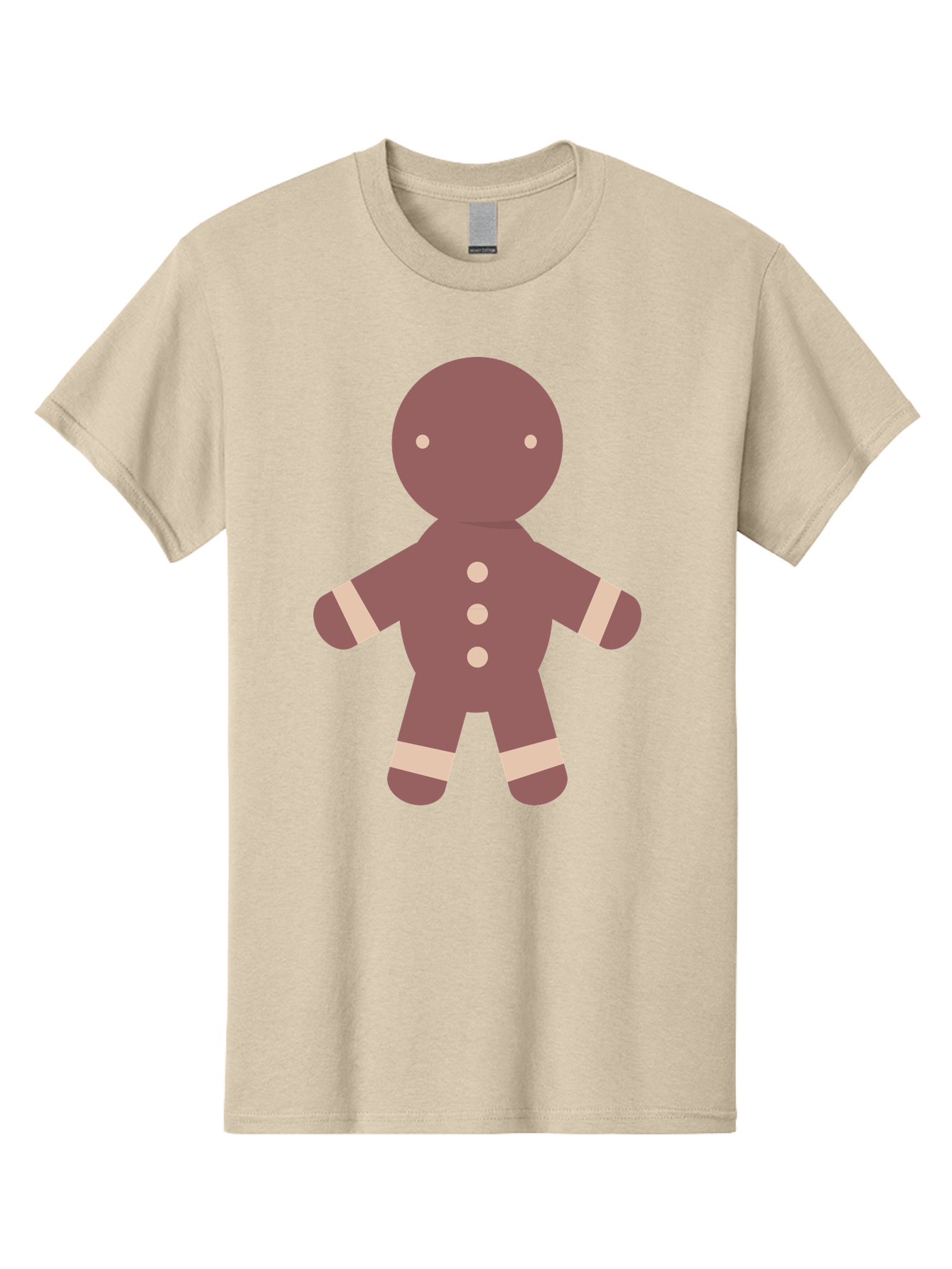 Gingerbread-Man Men'S Graphic Tee, 100% Cotton, Comfortable Casual Summer Wear, Machine Washable, Gingerbread Man, Holiday Treat, Sweet Cookie, Festive Dessert, Cartoon Character, Cute Illustration, Digital Art, Gingerbread Cookie, Aac756