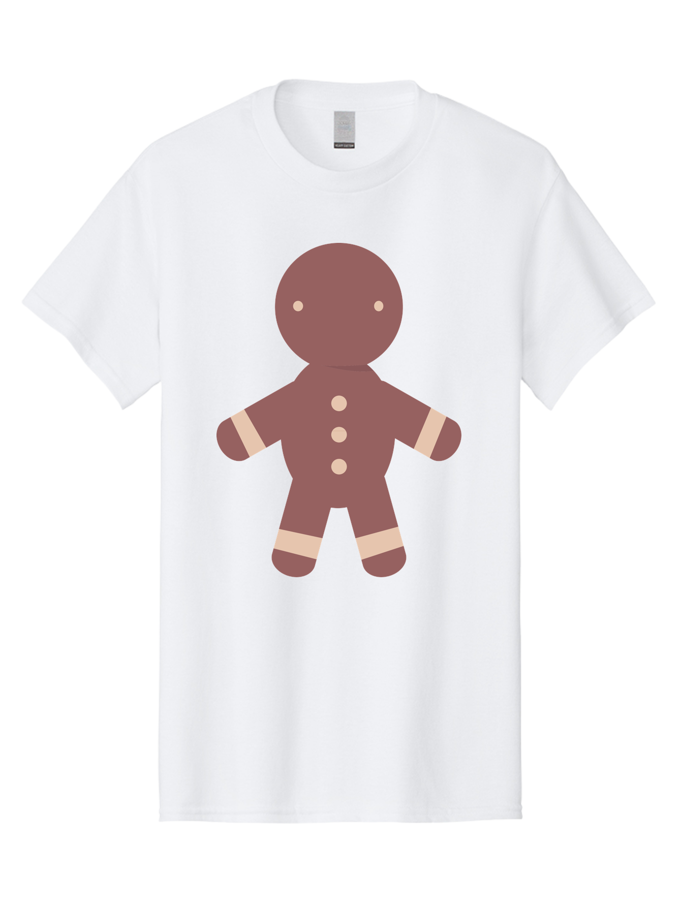 Gingerbread-Man Men'S Graphic Tee, 100% Cotton, Comfortable Casual Summer Wear, Machine Washable, Gingerbread Man, Holiday Treat, Sweet Cookie, Festive Dessert, Cartoon Character, Cute Illustration, Digital Art, Gingerbread Cookie, Aac756