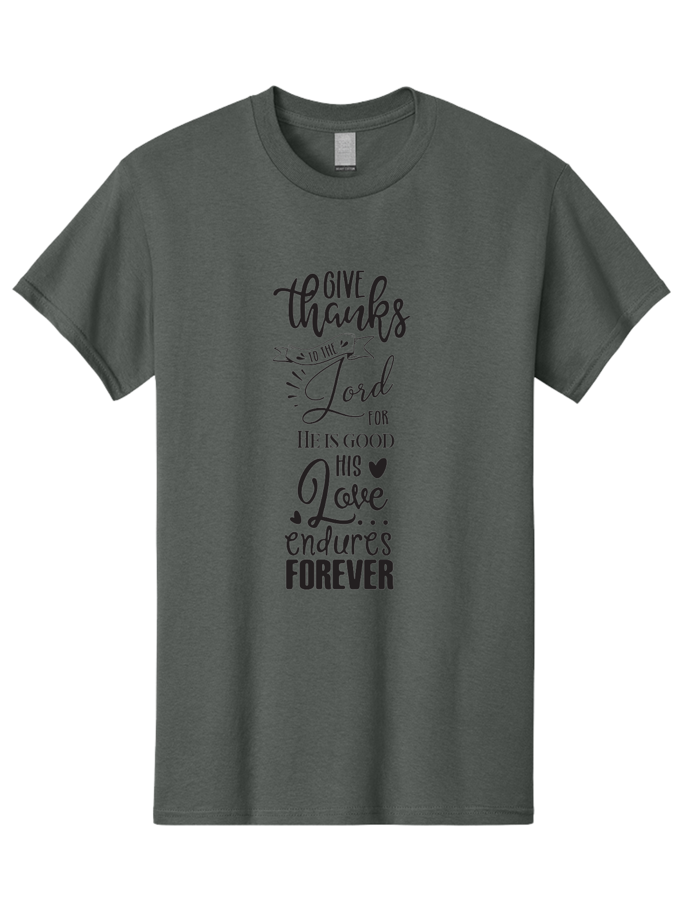 Give-Thanks-To-The-Lord Men'S Graphic Tee, 100% Cotton, Comfortable Casual Summer Wear, Machine Washable, Give Thanks To The Lord, Inspirational Quote, Bible Verse, Motivational Phrase, Gratitude, Faith, Spirituality, Christian Values, Aac758